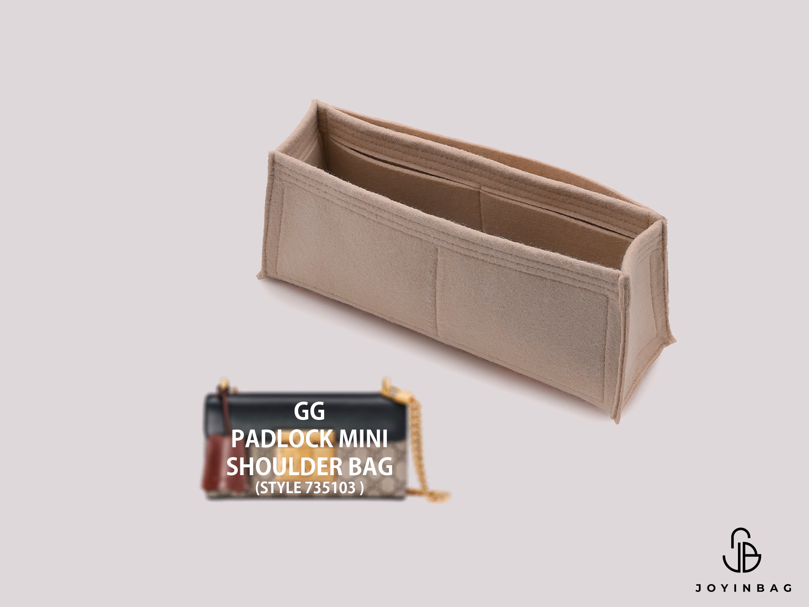 Guc. Padlock Mini GG Shoulder Bag (Style 735103) Insert