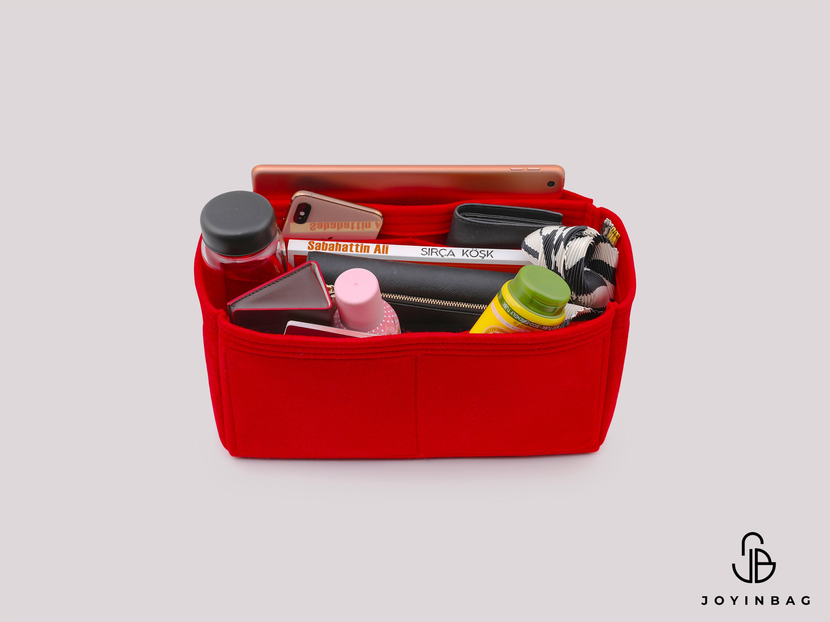 Melie Vintage Bag Organizer Felt Insert With Bottle Holders