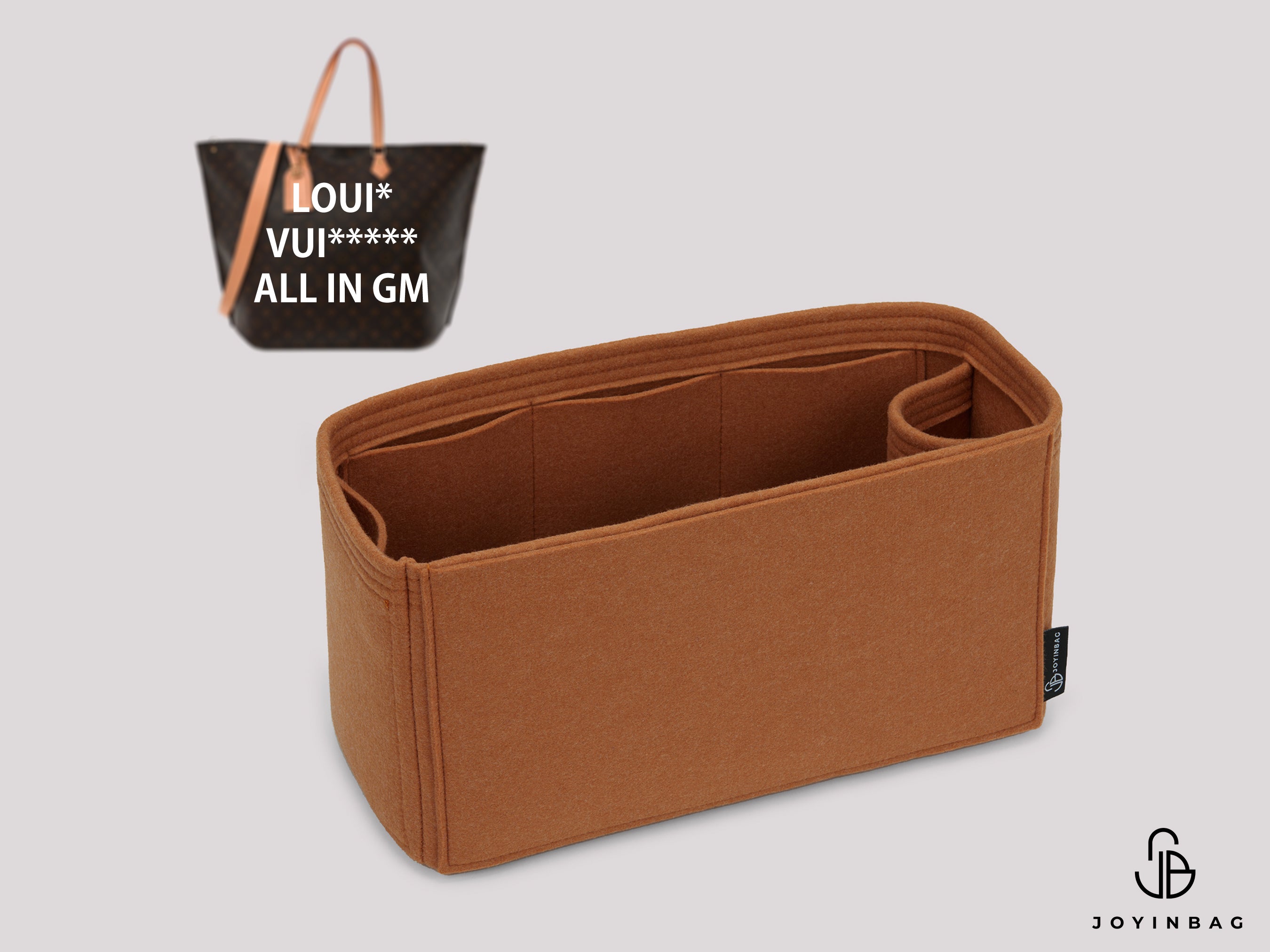 Bag Organizer for LV All in GM | Custom Felt Insert with Inside Pockets