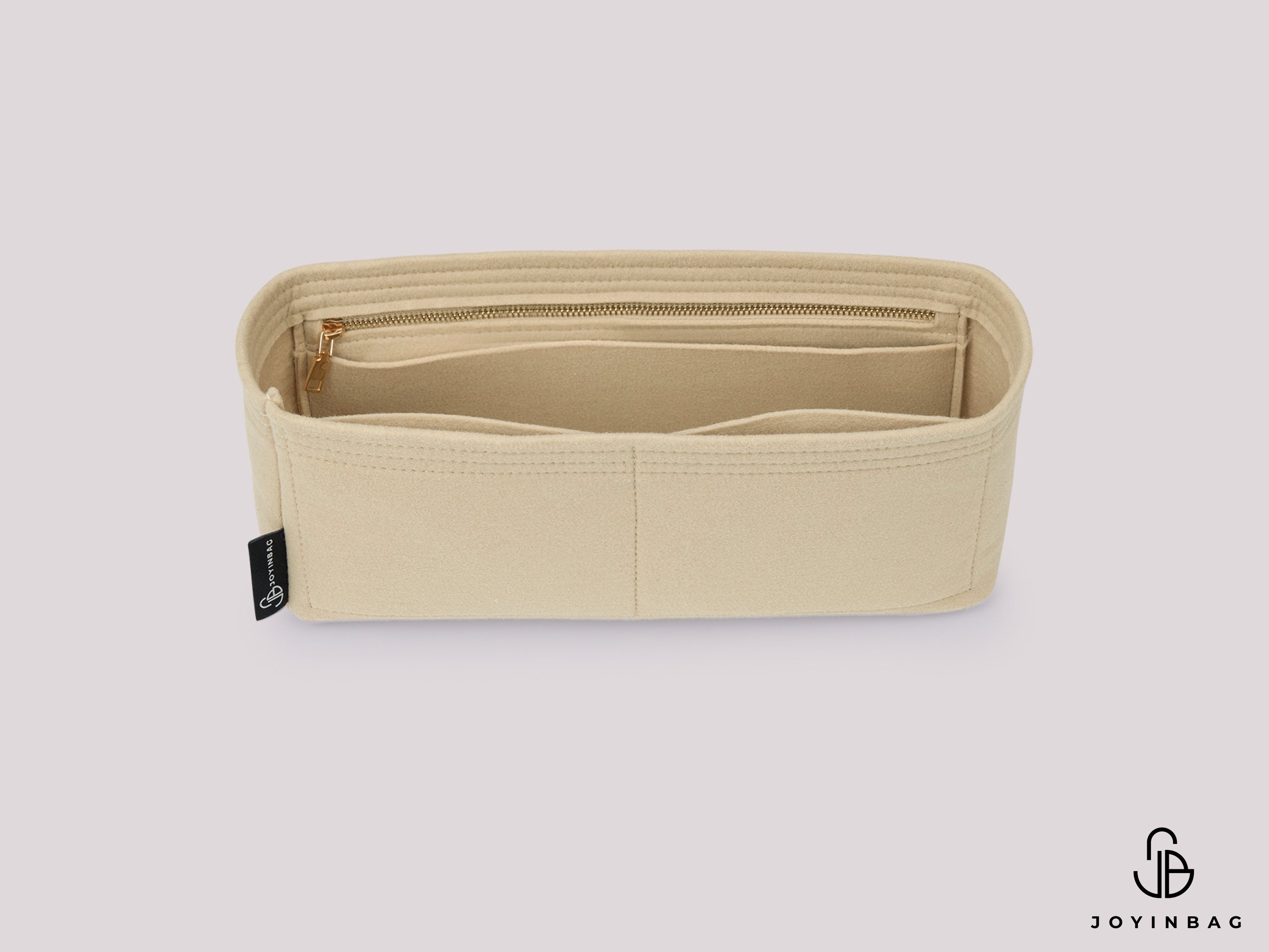 Mini Alexa Felt Bag Organizer with Zipper Pocket, Structured Insert for Small Handbags