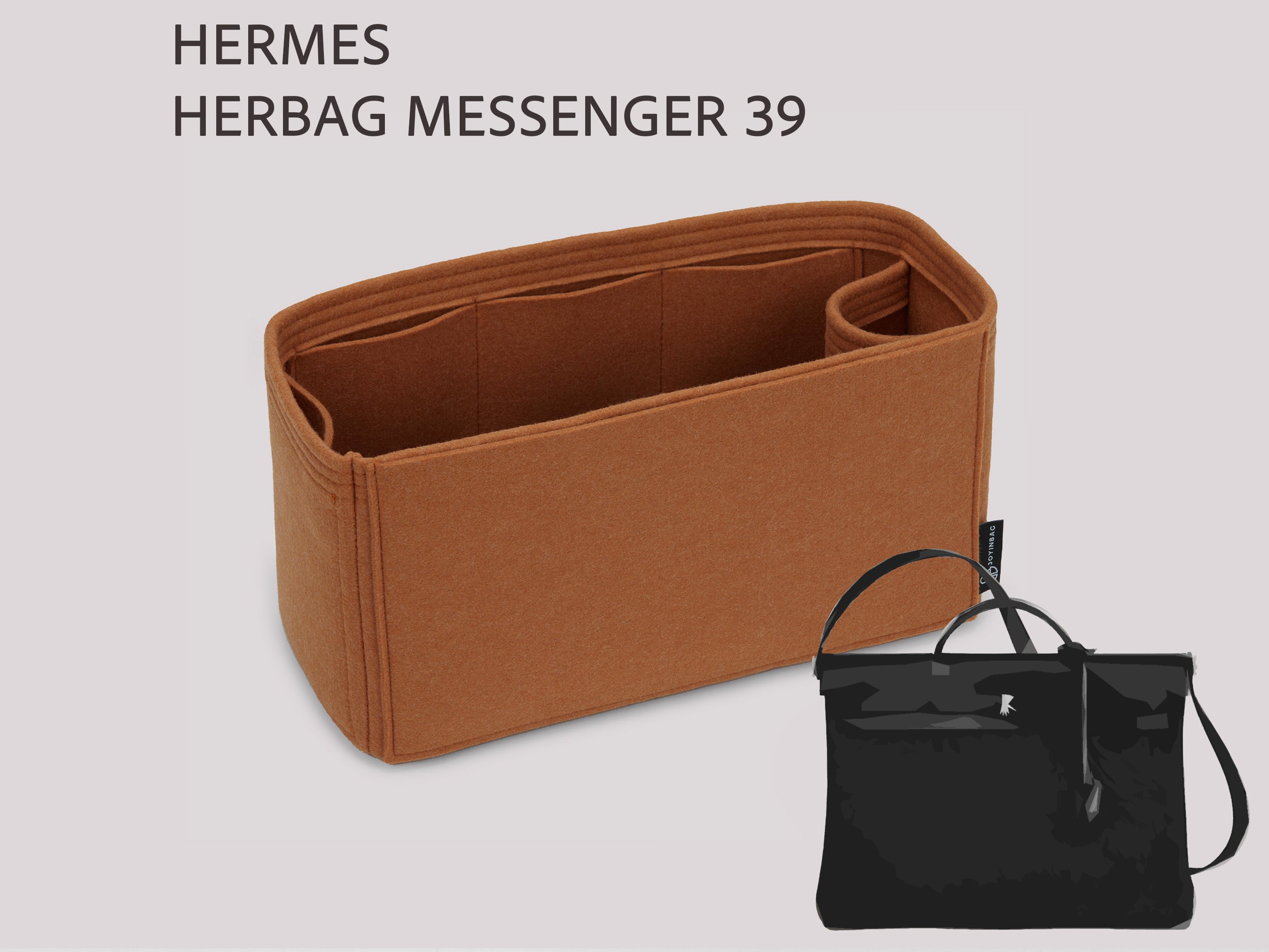 Hermes Herbag Messenger 39 Felt Bag Organizer Insert