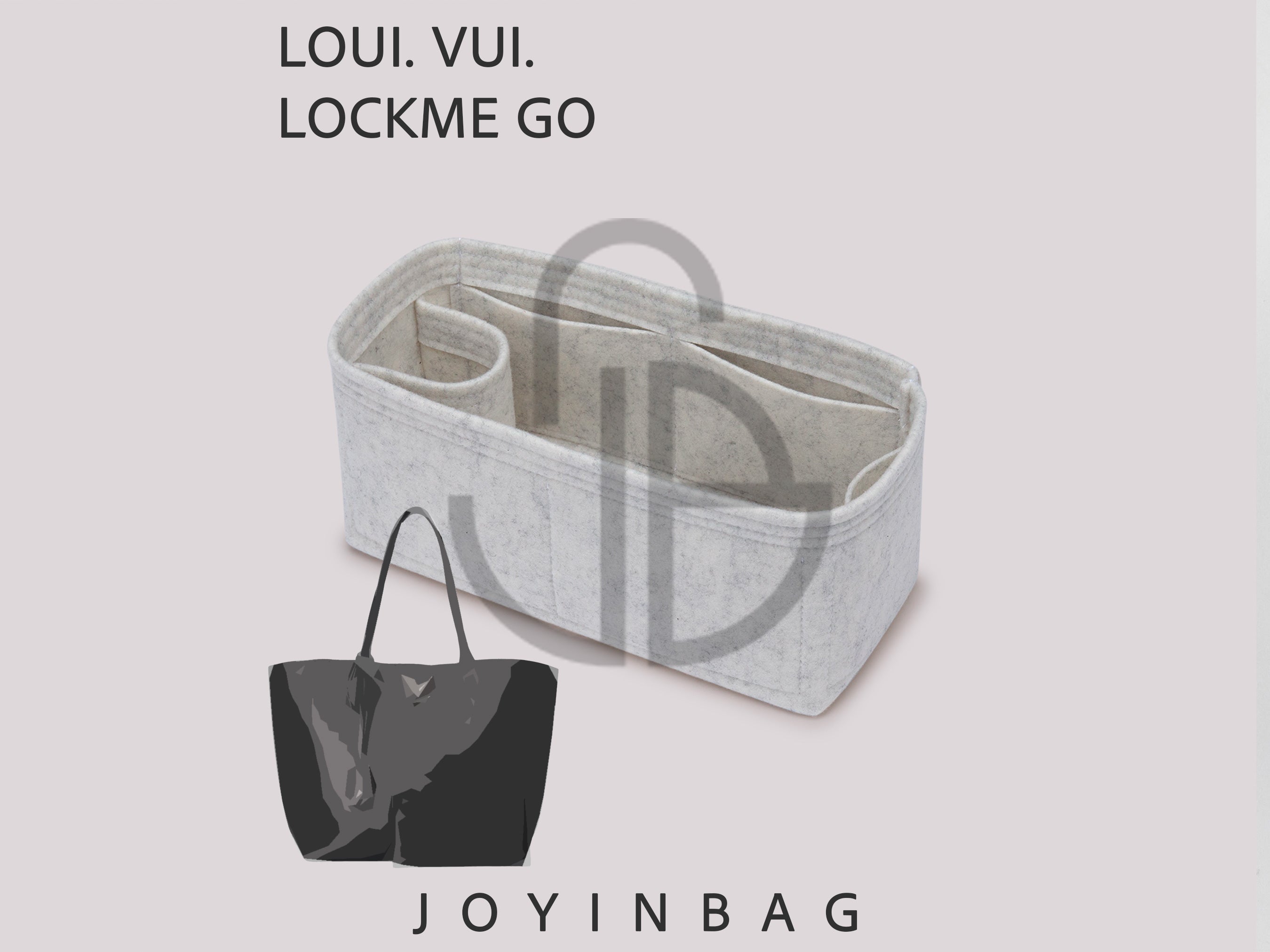 Bottle-Ready Felt Insert for Lockme Go Bag with Multi-Pocket Interior