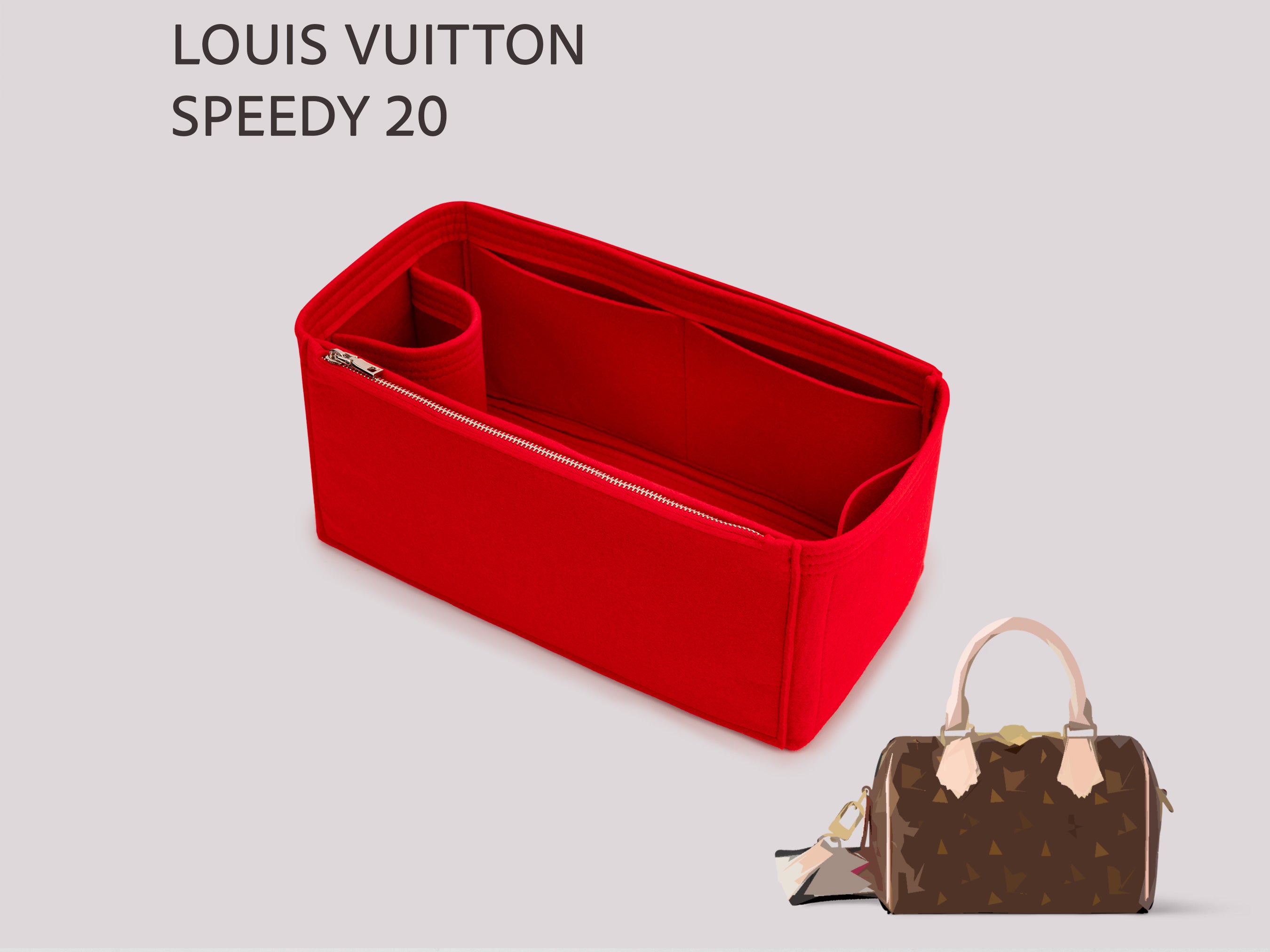 Louis Vuitton Speedy 20 Felt Bag Organizer With Bottle Holder