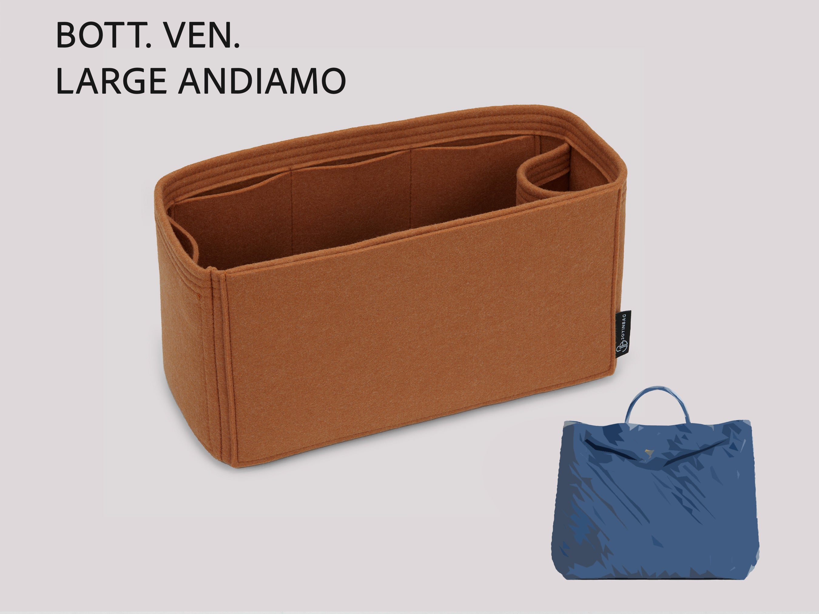 Bottega Veneta Large Andiamo Bag Organizer Insert – Felt Liner with 7 Pockets