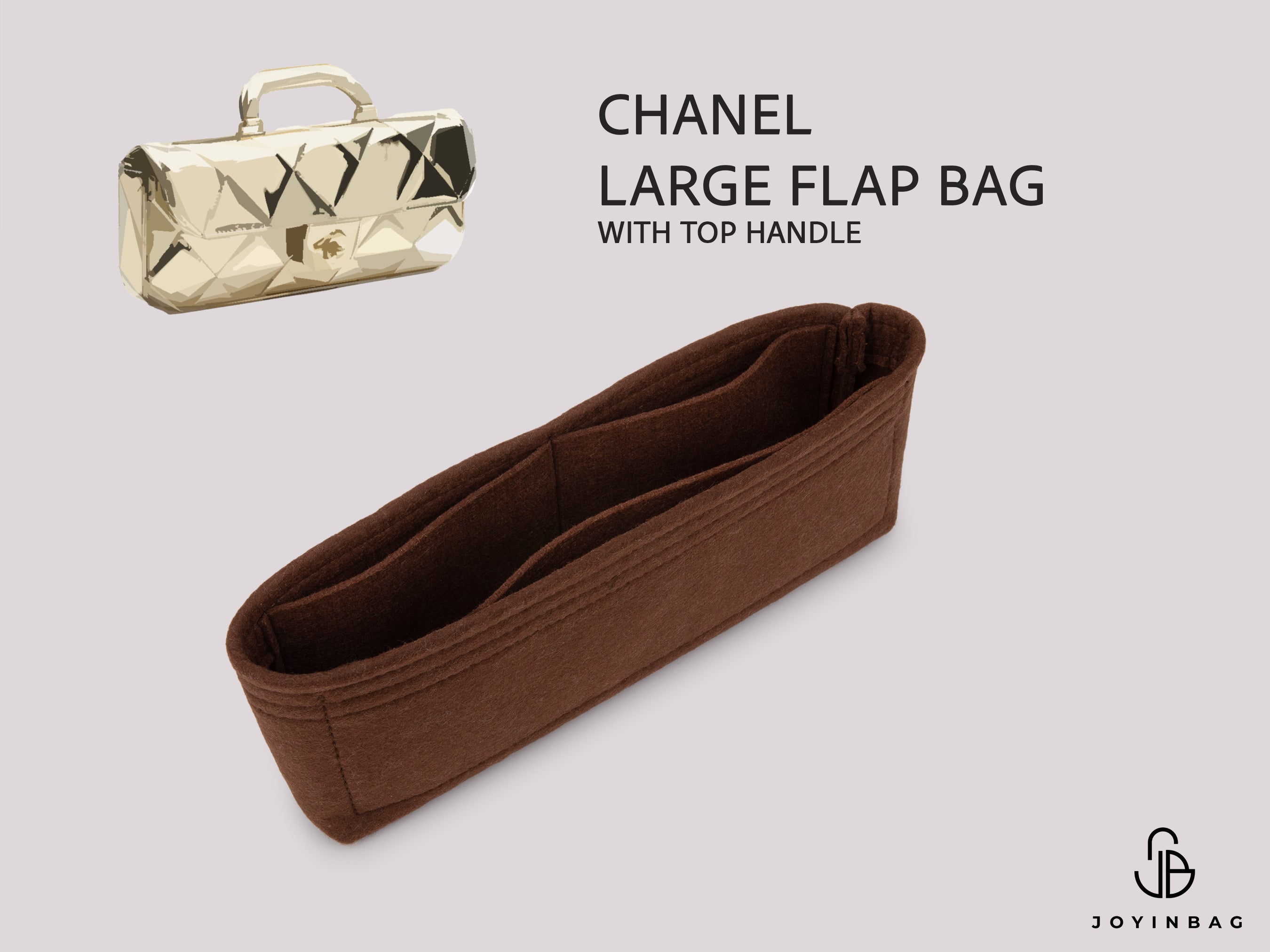 Chanel Large Flap Bag With Top Handle Organizer