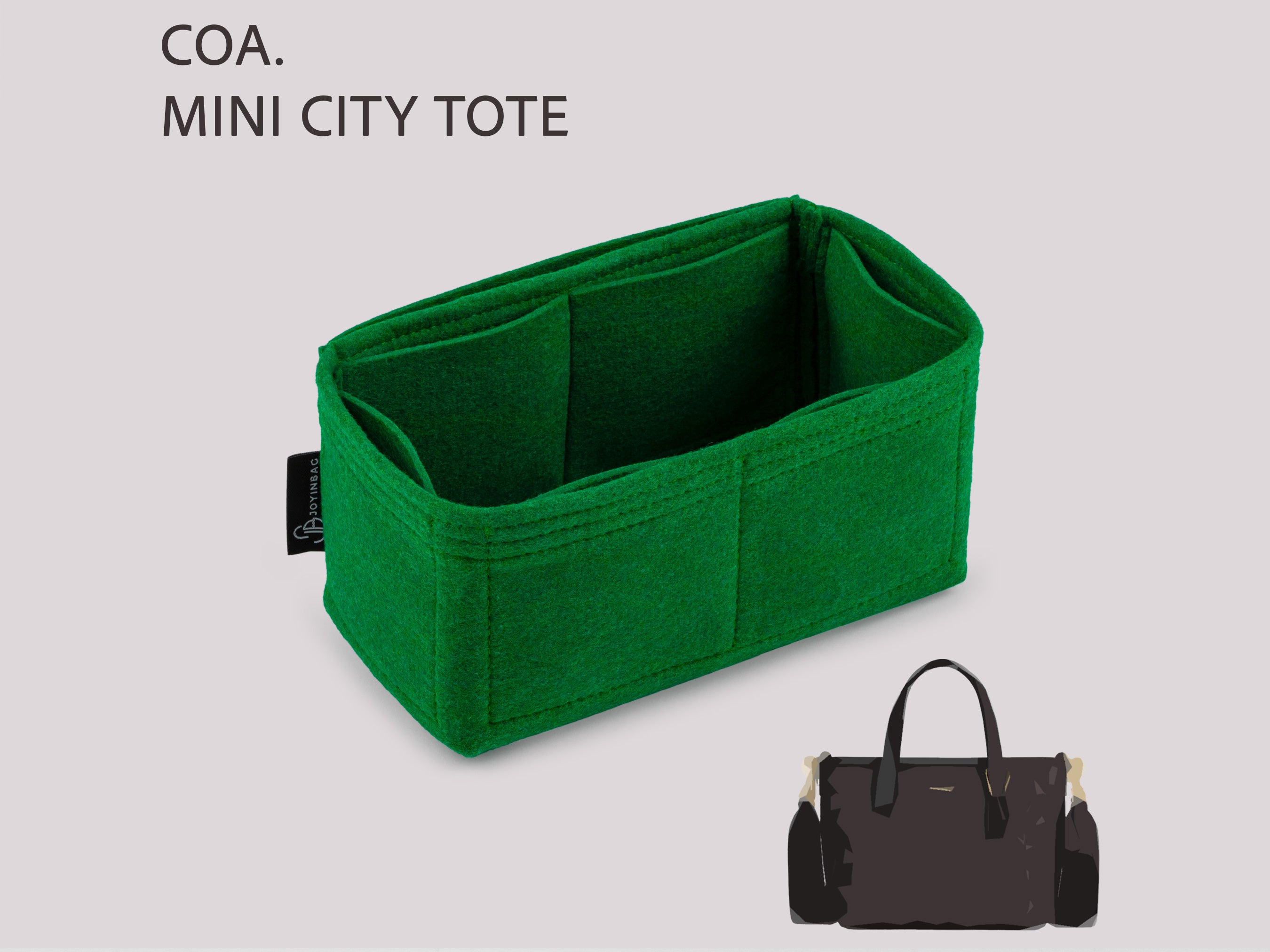 Coach Mini City Tote Organizer with Structured Felt Insert