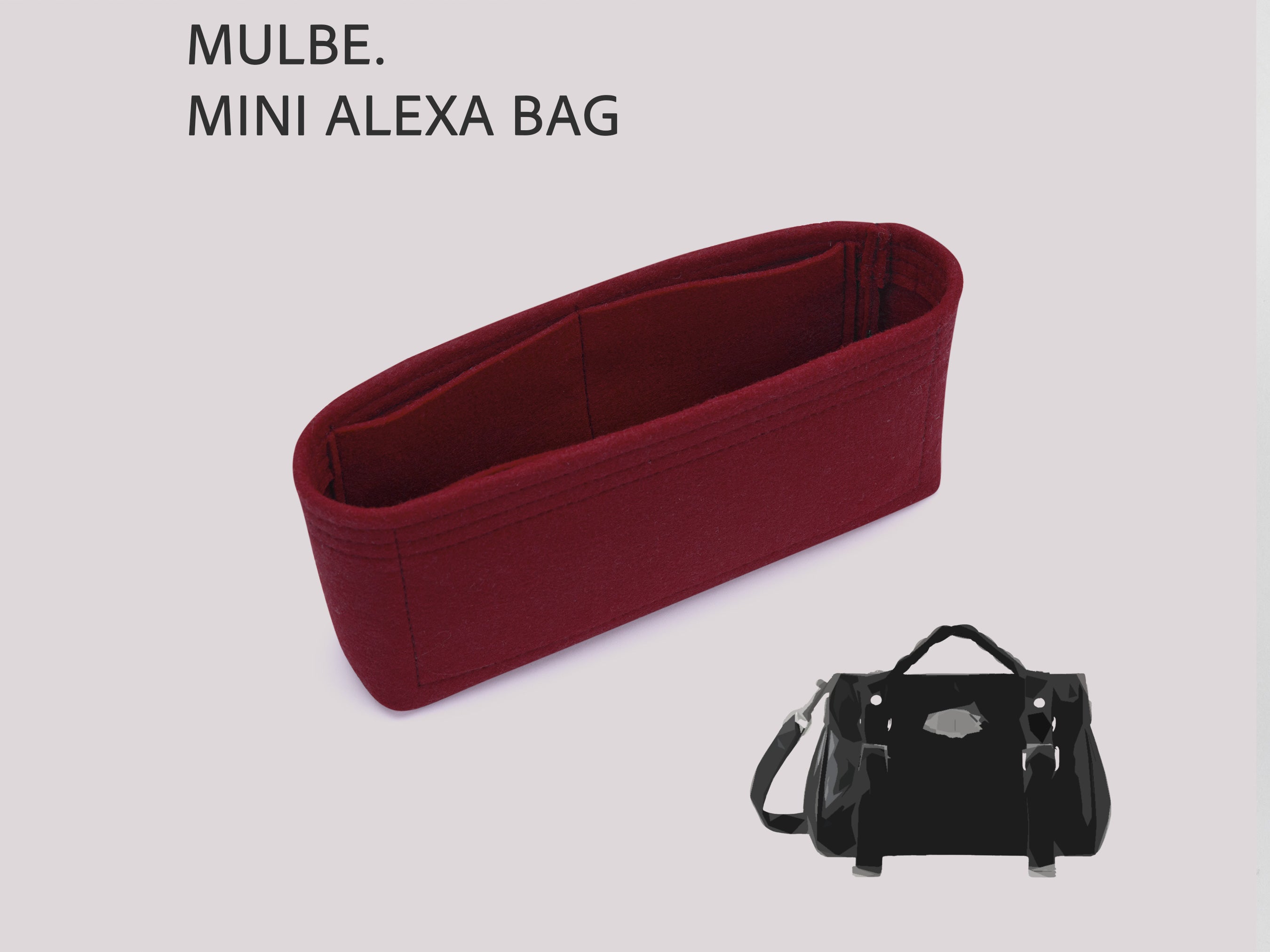 Mini Alexa Felt Bag Organizer Insert for Small Handbags