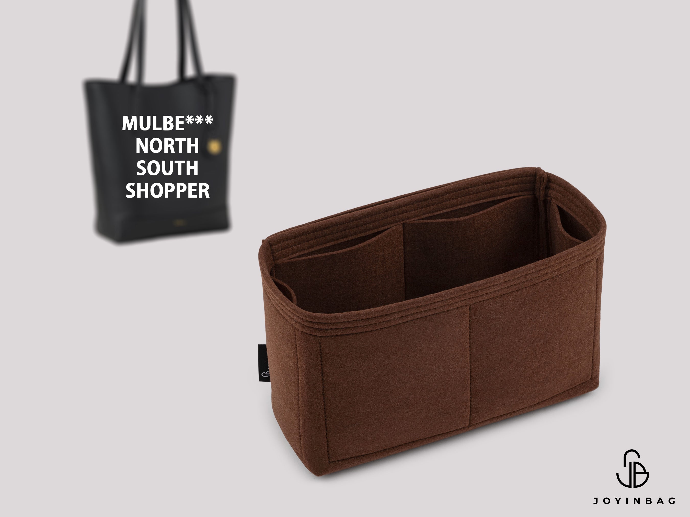 Mulberry North South Shopper Insert – 6 Inside Pockets & 1 External Pocket, 2mm/3mm Felt