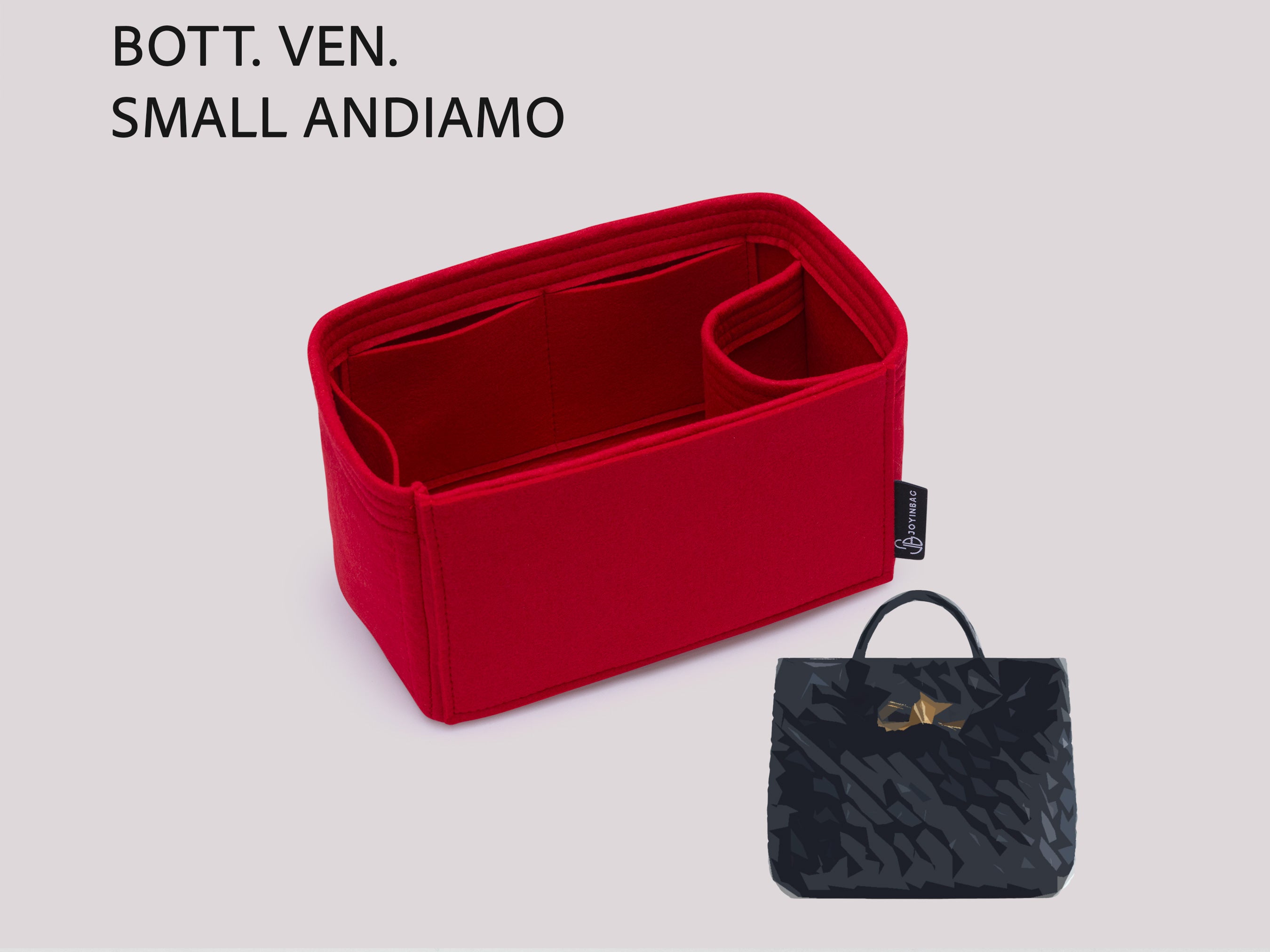 Bottega Veneta Small Andiamo Bag Organizer Insert – Felt Liner with Bottle Holder