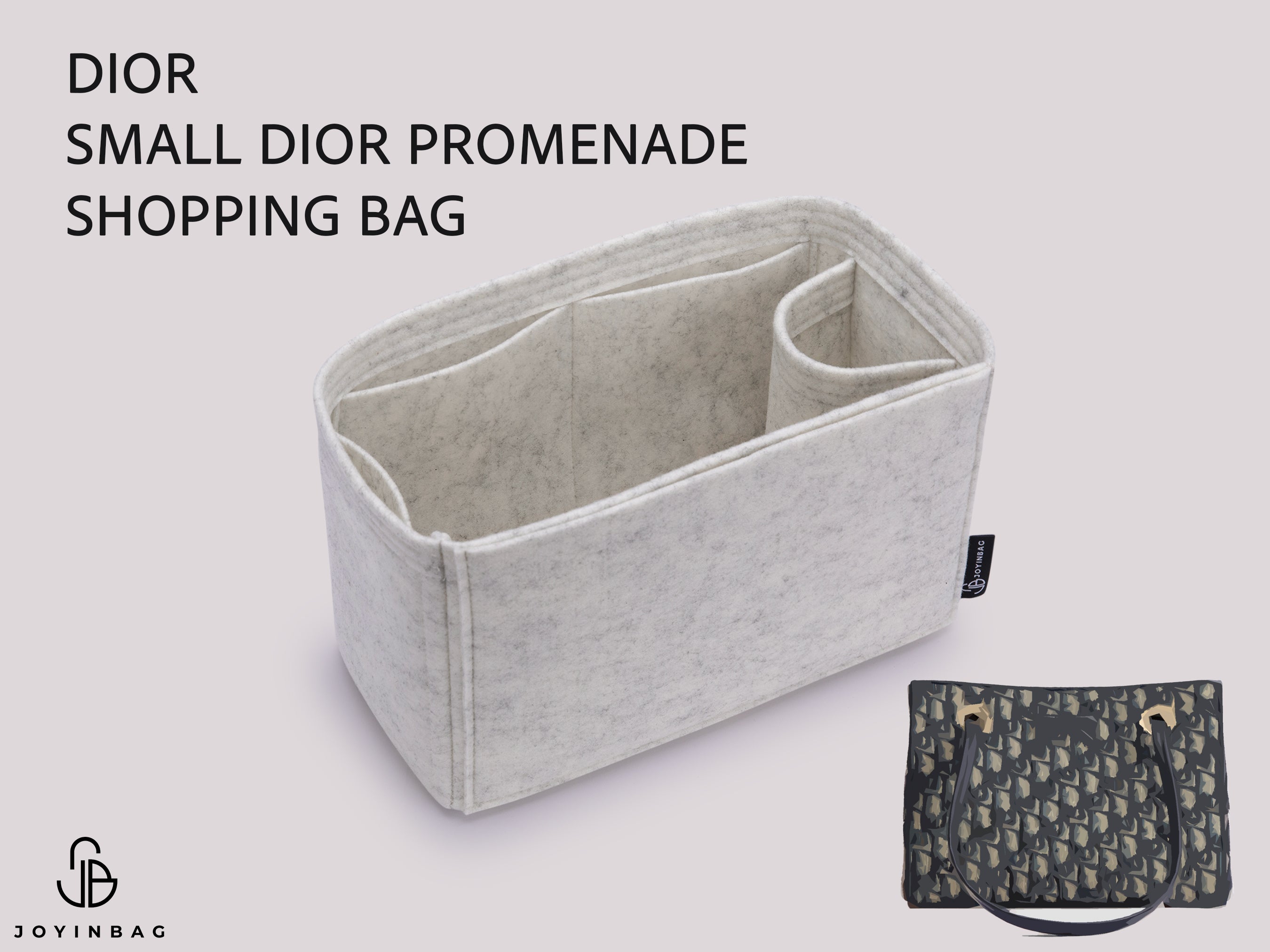 Small Dior Promenade Bag Organizer Insert, Felt Purse Organizer for Shopping Bag