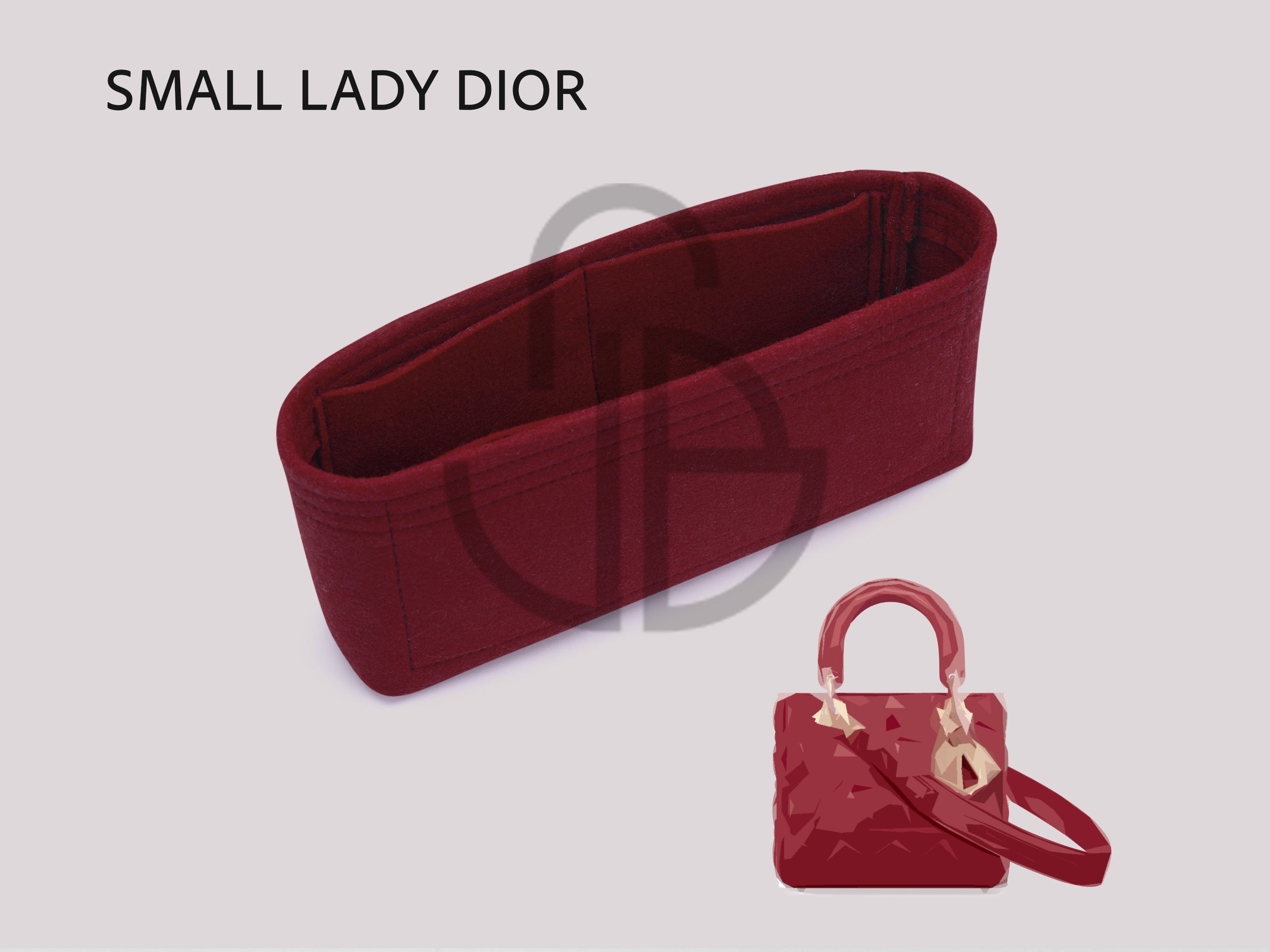 Small Lady Dior Bag Organizer Insert – Felt Purse Organizer 3 Inner Pockets 2 mm