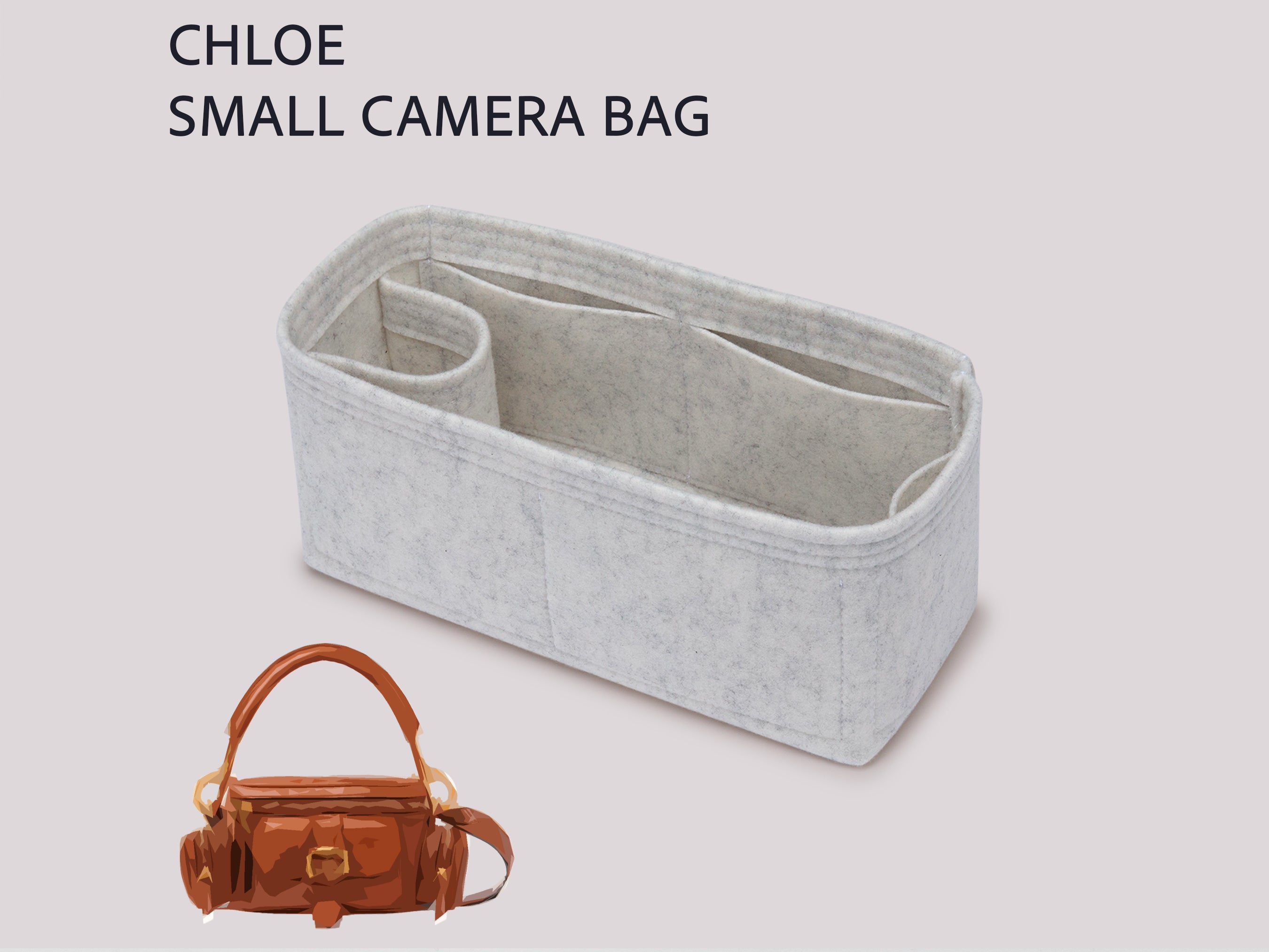 Small Camera Bag Organizer Insert with Bottle Holder and Outer Pocket