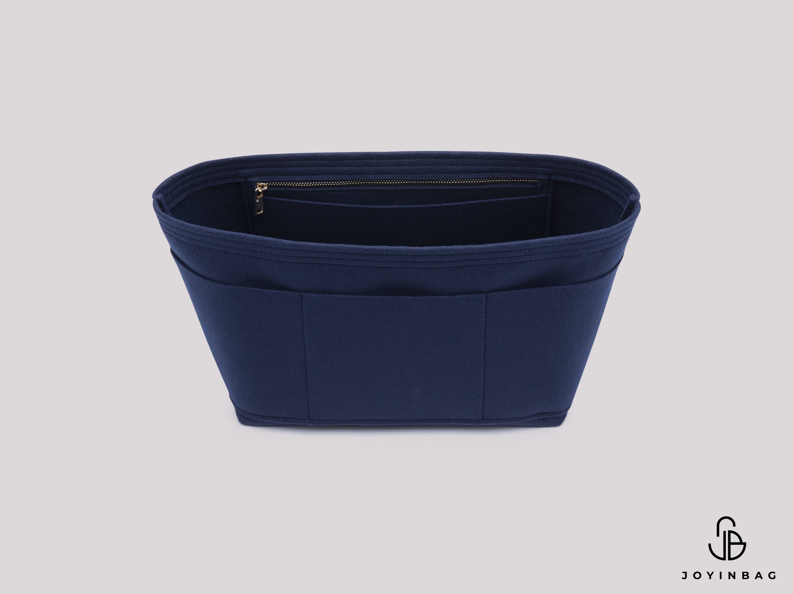 Lock It Tote Bag Organizer Insert, Felt Liner with Zipper and Exterior Pockets