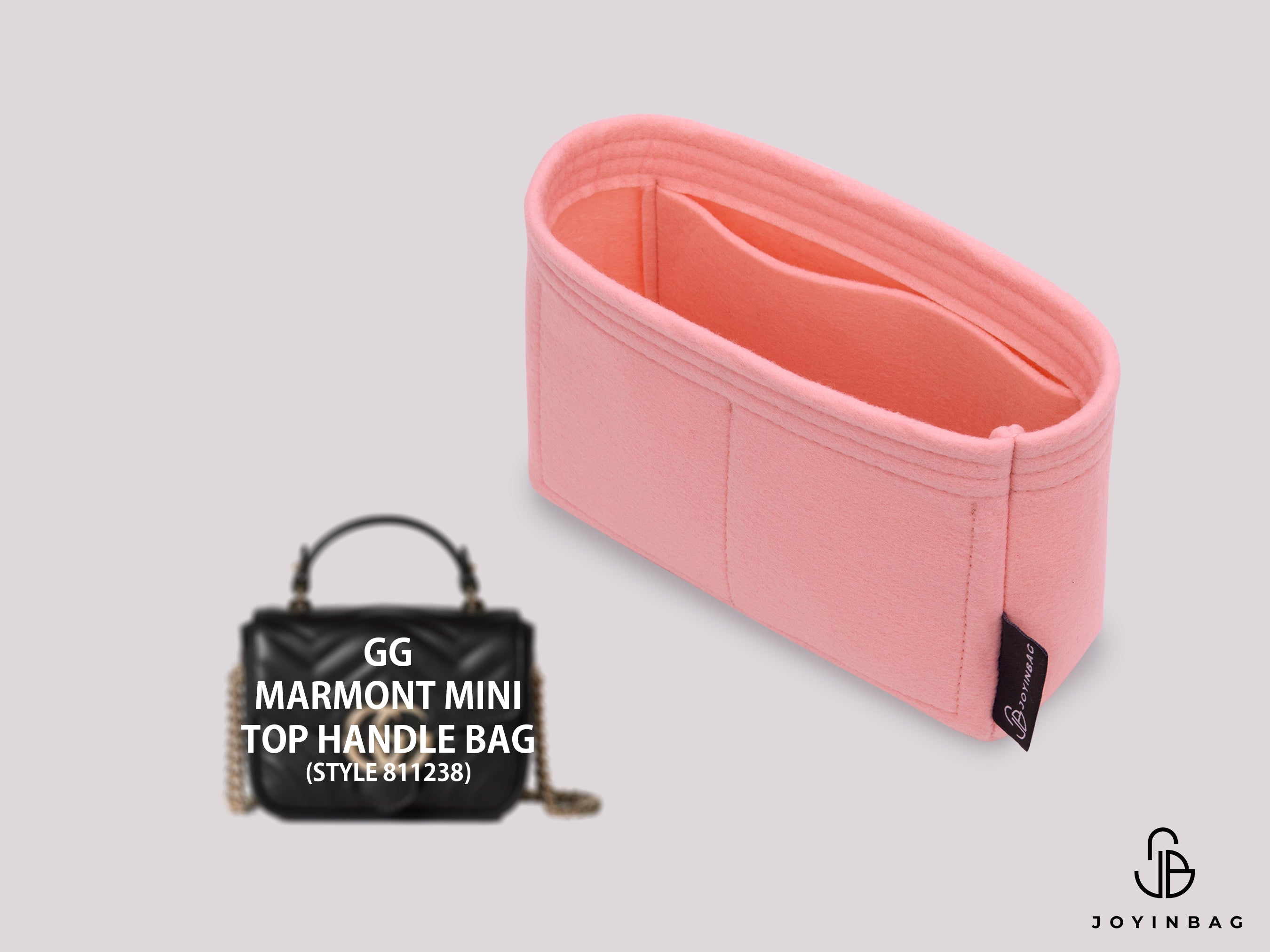 GG Marmont Mini Top Handle Bag (Style 811238) Insert