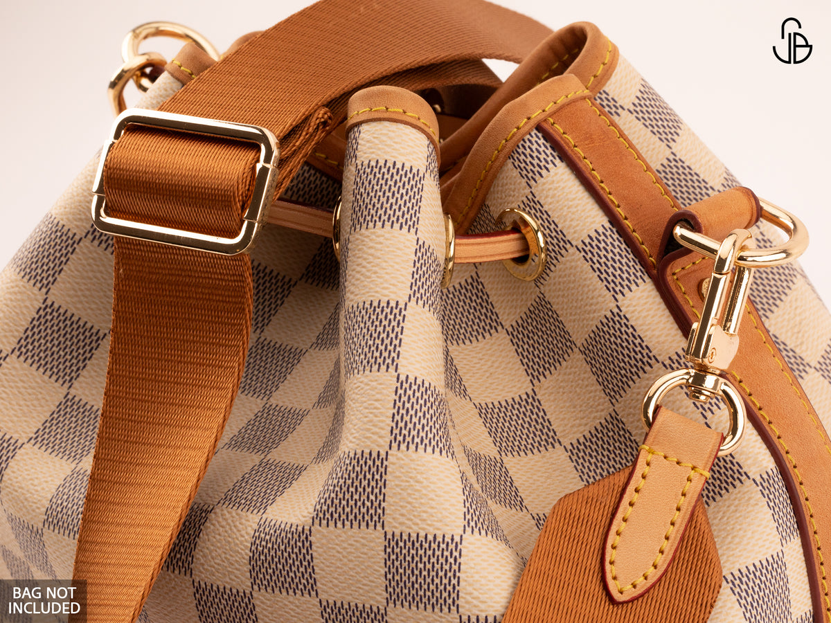 Adjustable Crossbody Bag Strap – 4cm Wide Woven Fabric Replacement Shoulder Strap with Leather Ends