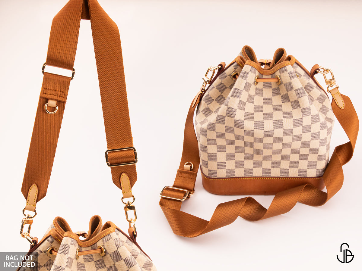 Adjustable Crossbody Bag Strap – 4cm Wide Woven Fabric Replacement Shoulder Strap with Leather Ends