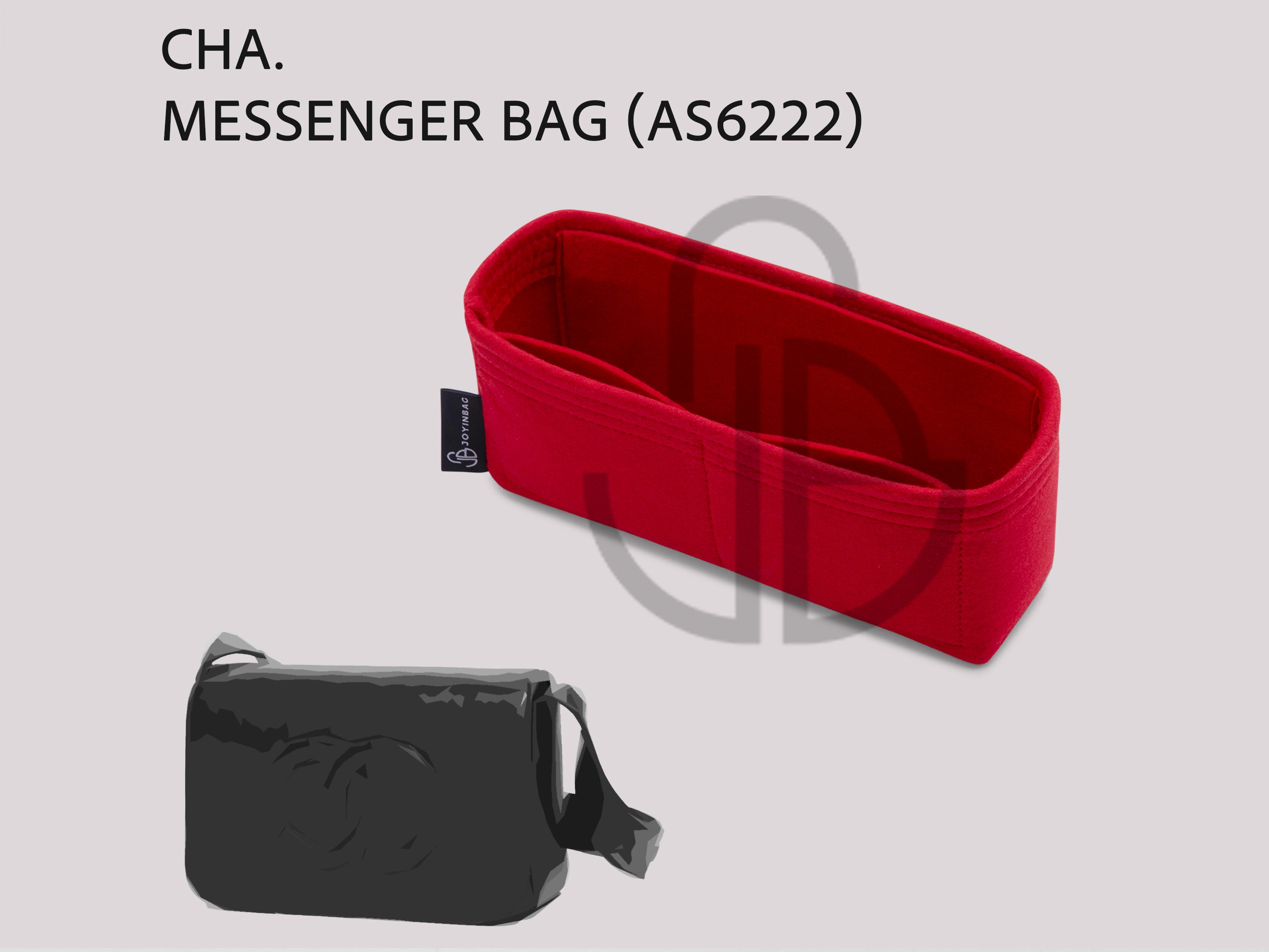 AS6222 Messenger Bag Organizer Insert Felt 3 Pocket Bag Liner