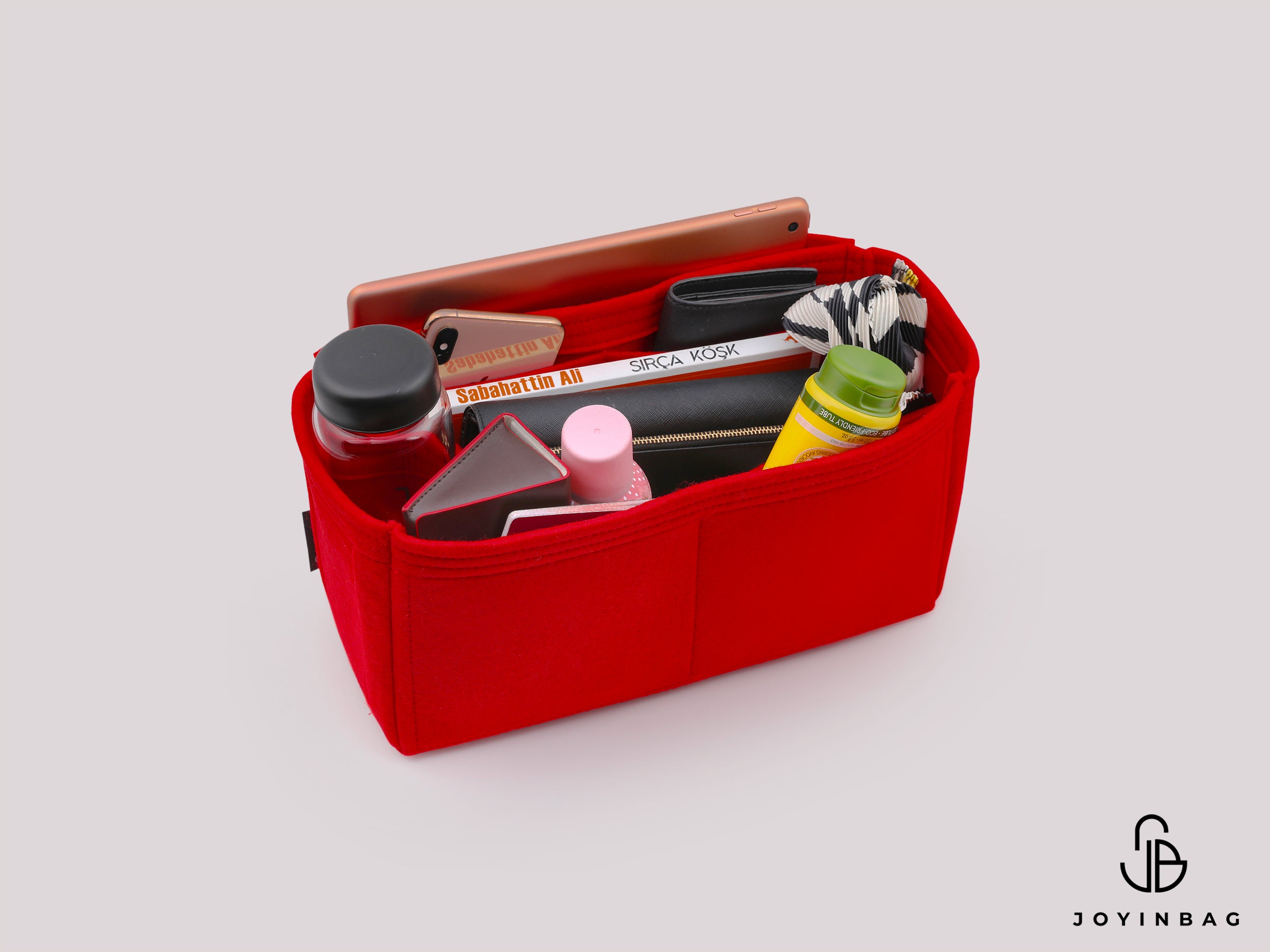 Melie Vintage Bag Organizer Felt Insert With Bottle Holders