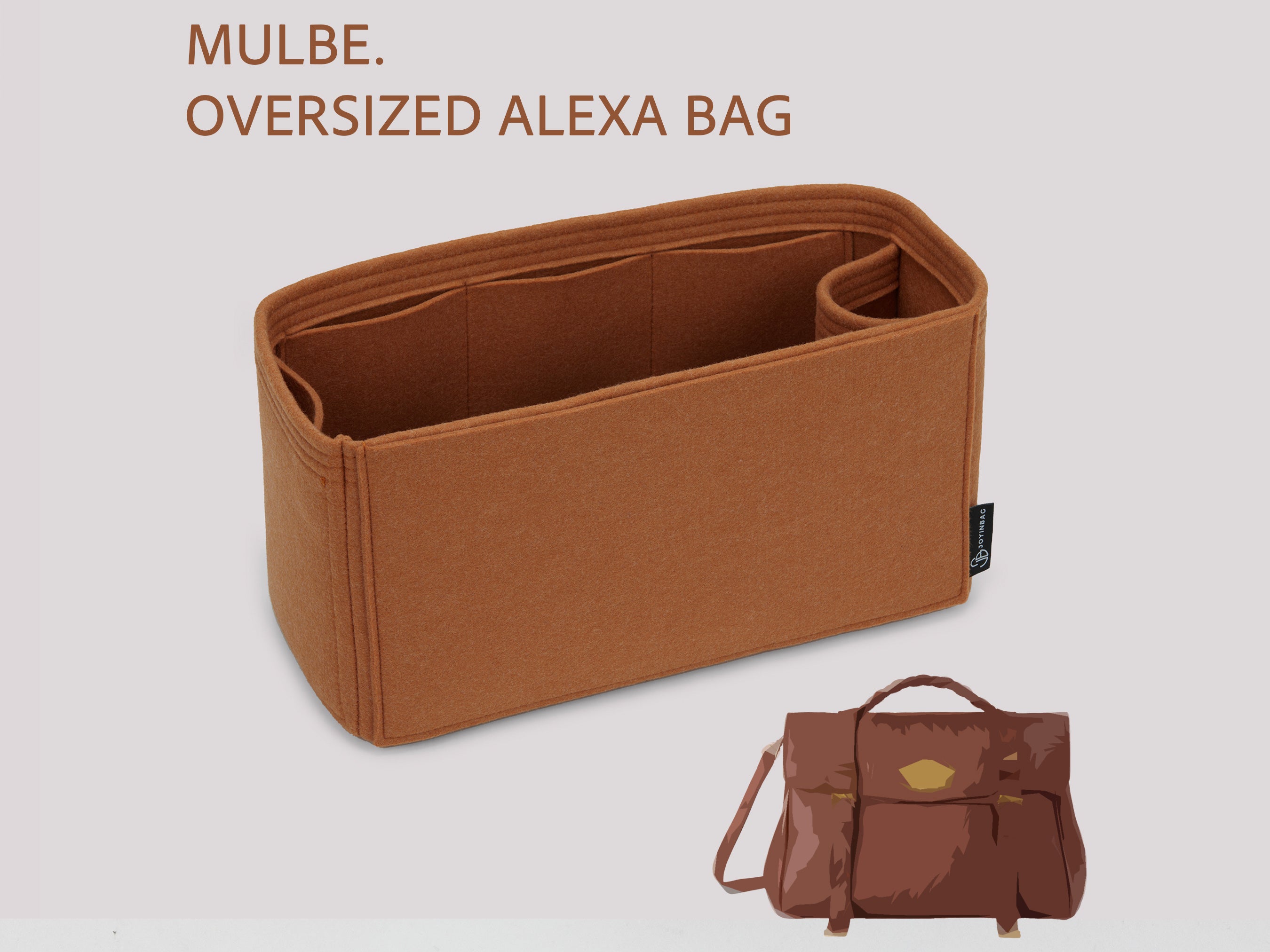 Oversized Alexa Felt Bag Organizer with Bottle Holder and Multi Pocket Layout