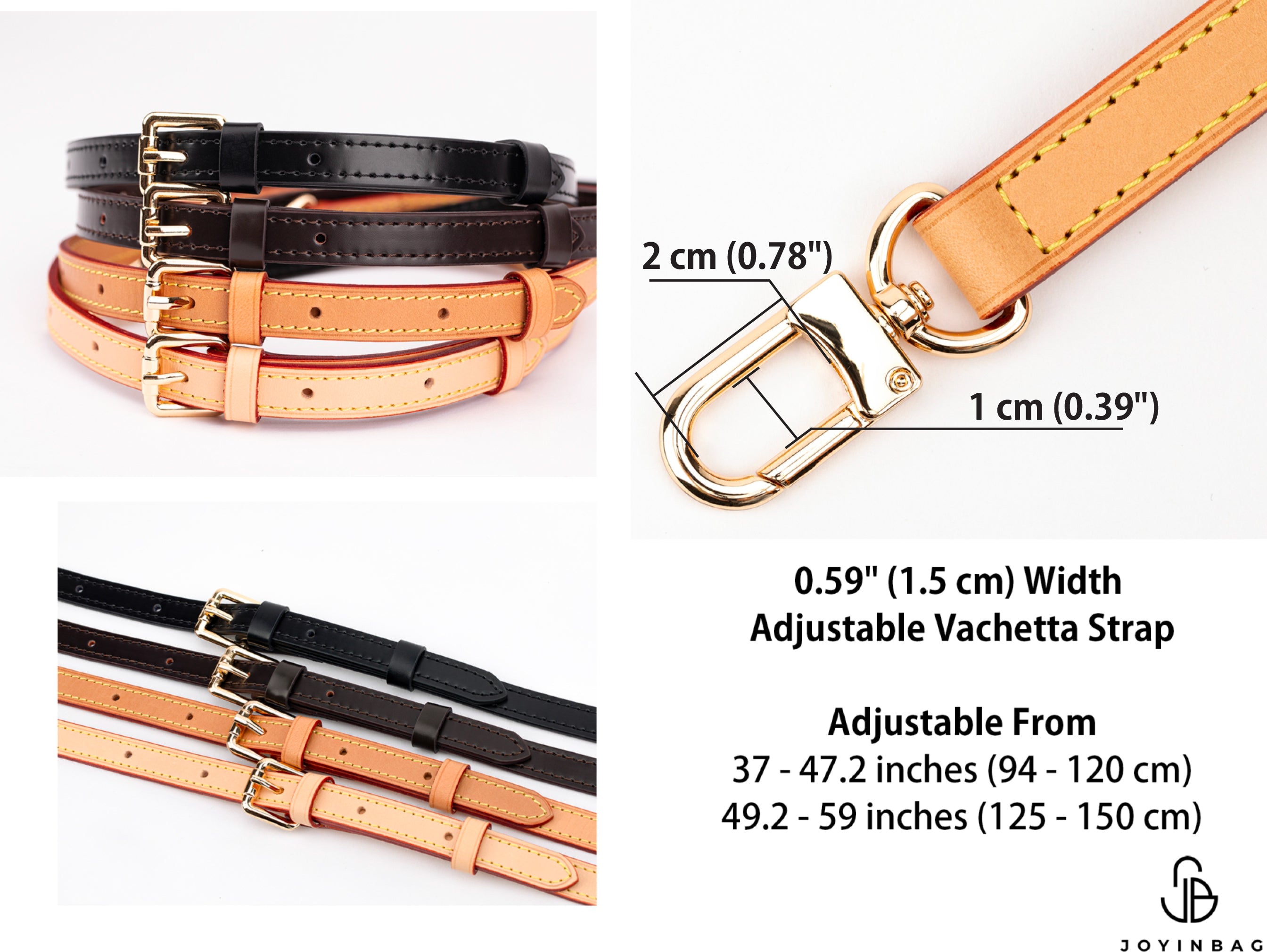 Adjustable Vachetta Leather Strap – Replacement Bag Strap for Handbags