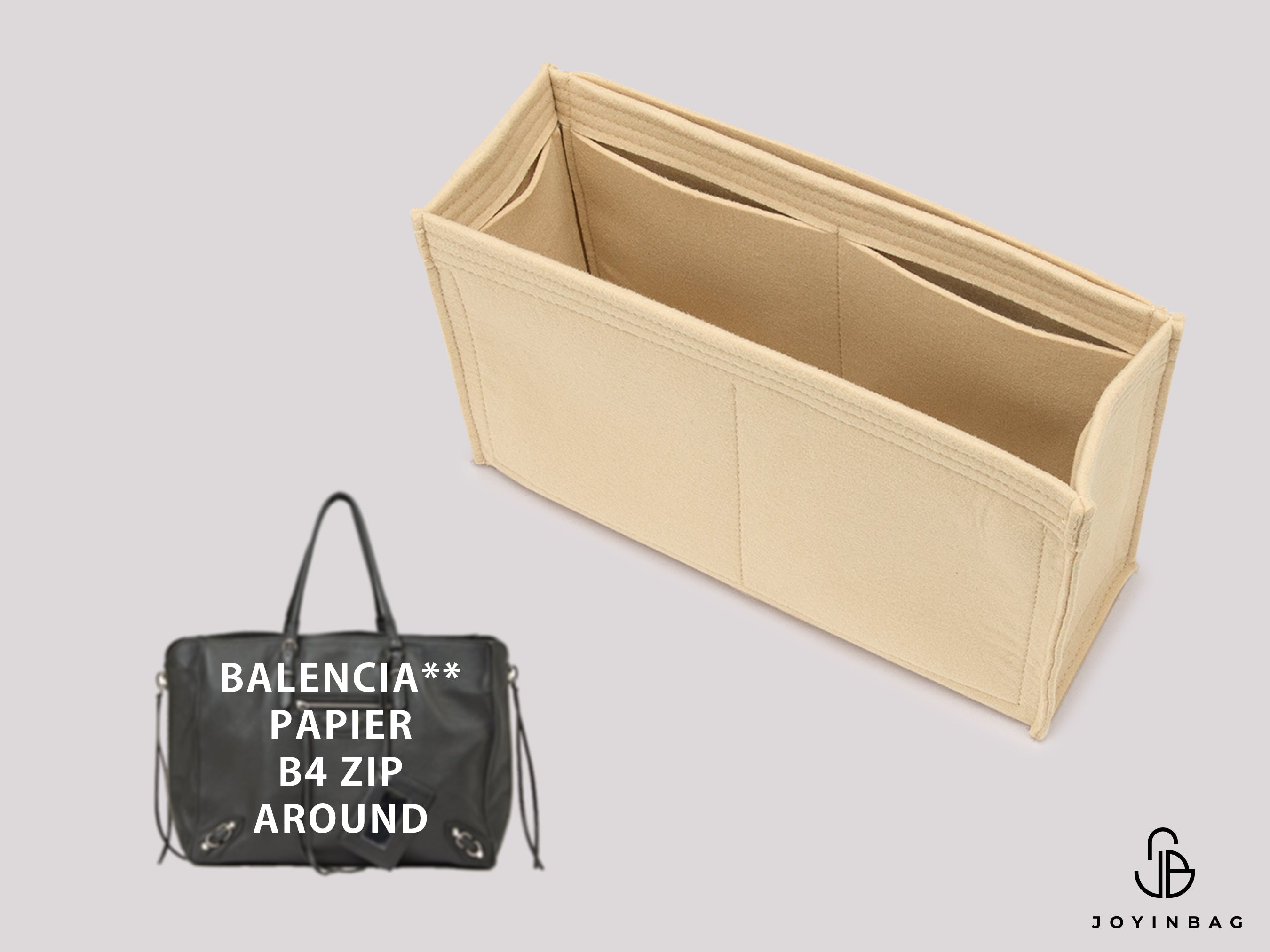 Balencia. Papier B4 Zip Around Bag Insert