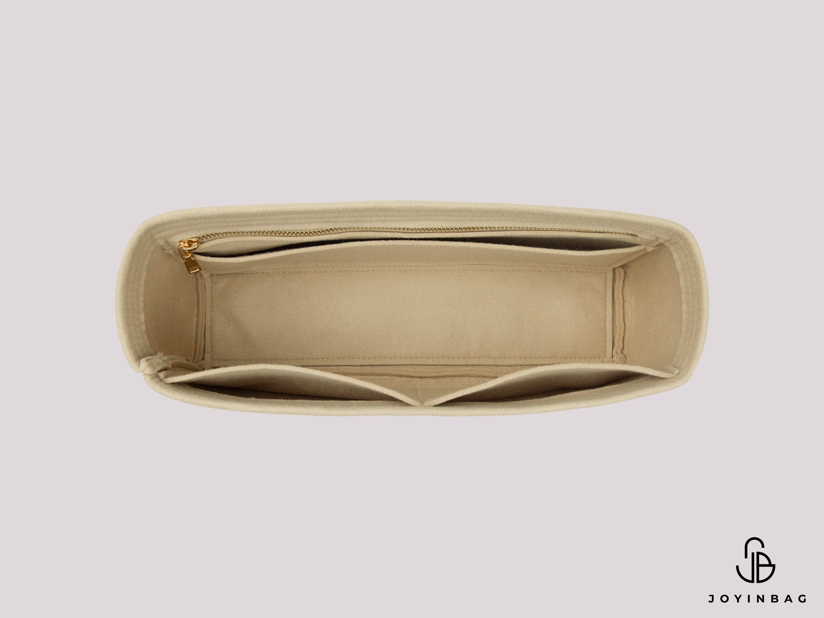 Mini Alexa Felt Bag Organizer with Zipper Pocket, Structured Insert for Small Handbags