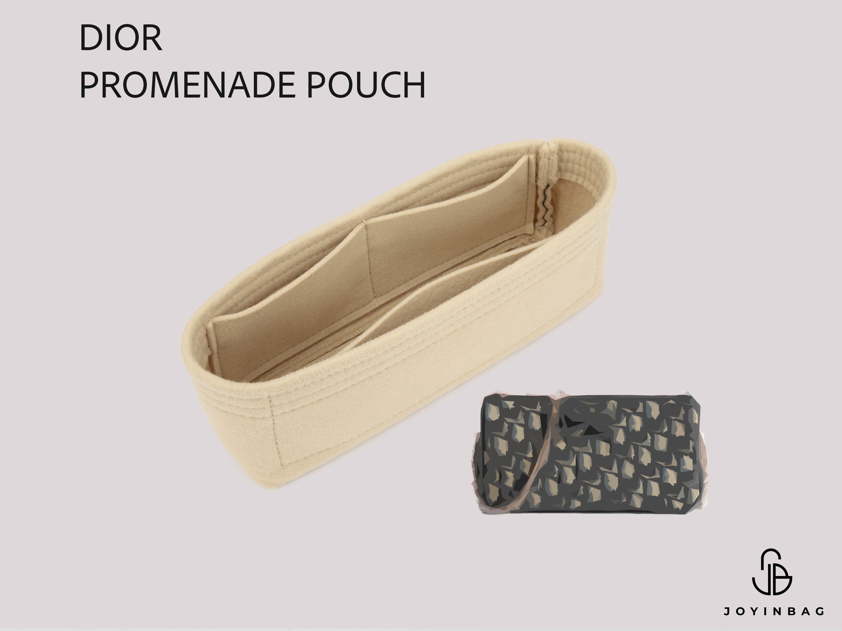 Dior Promenade Pouch Organizer Insert, Felt Bag Insert for Chain Pouch
