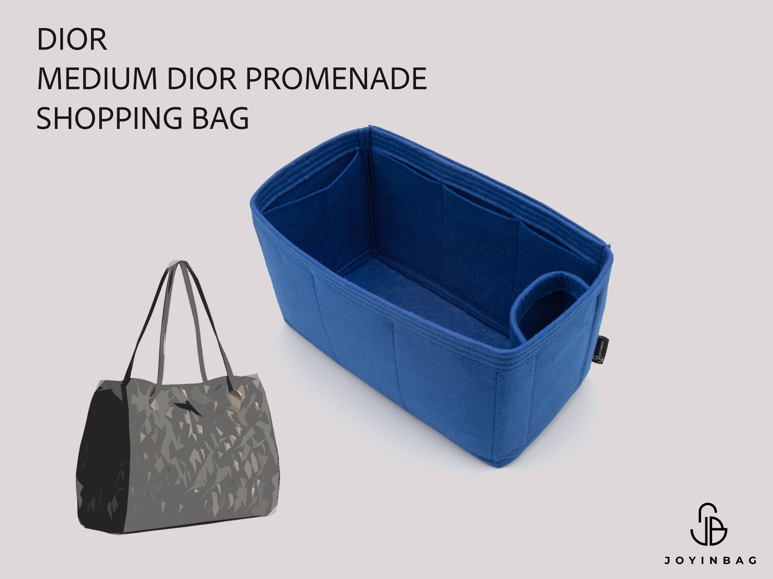 Medium Dior Promenade Bag Organizer Insert, Felt Purse Organizer for Shopping Bag