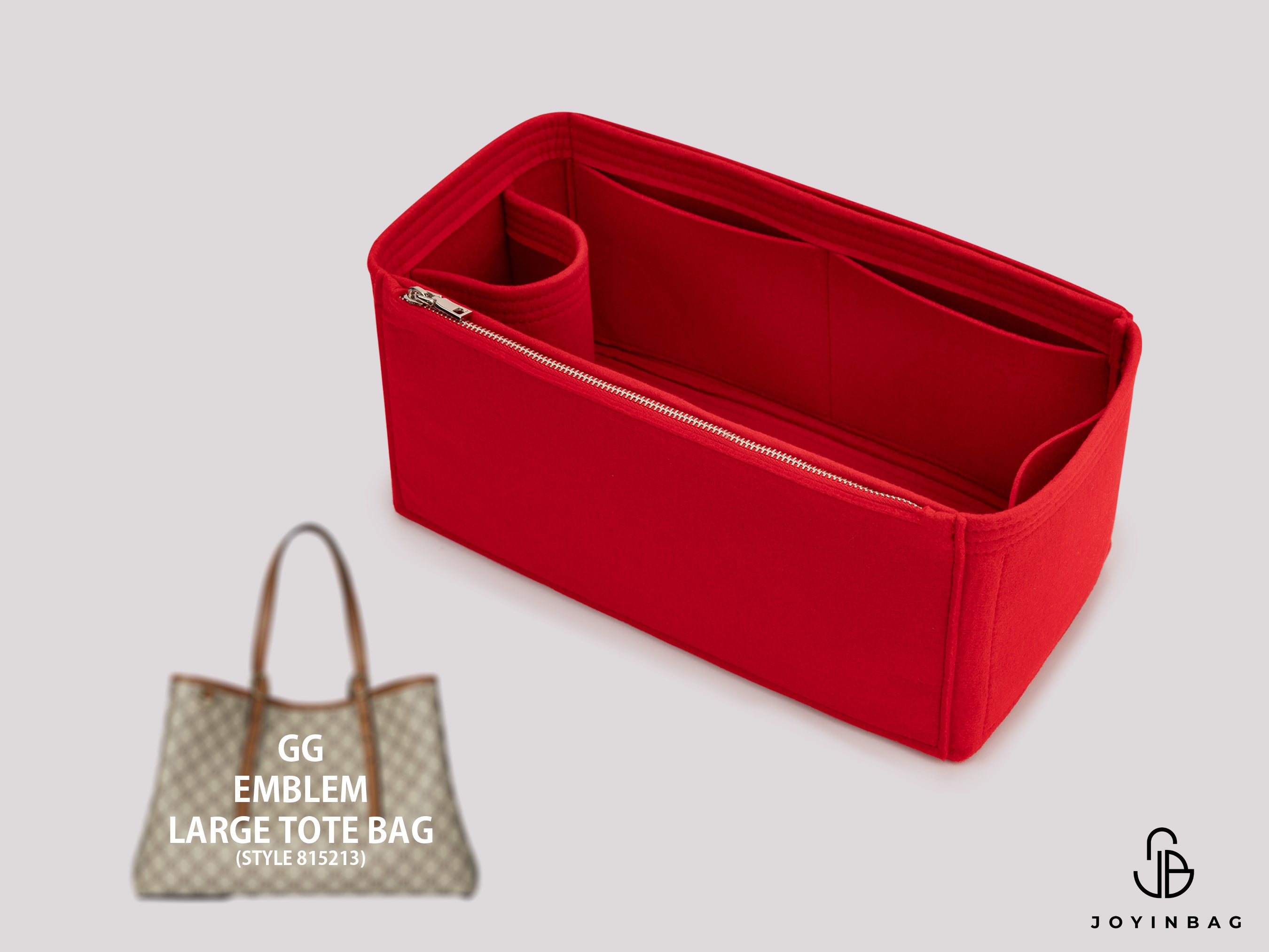 GG Emblem Large Tote Bag Organizer – 5 Inside Pockets & Dual External Pockets