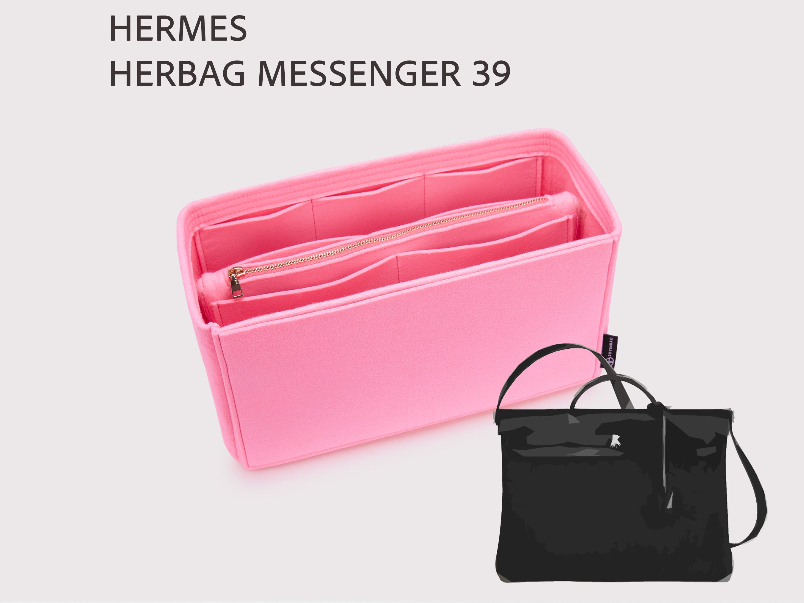 Hermes Herbag Messenger 39 Felt Bag Organizer Insert