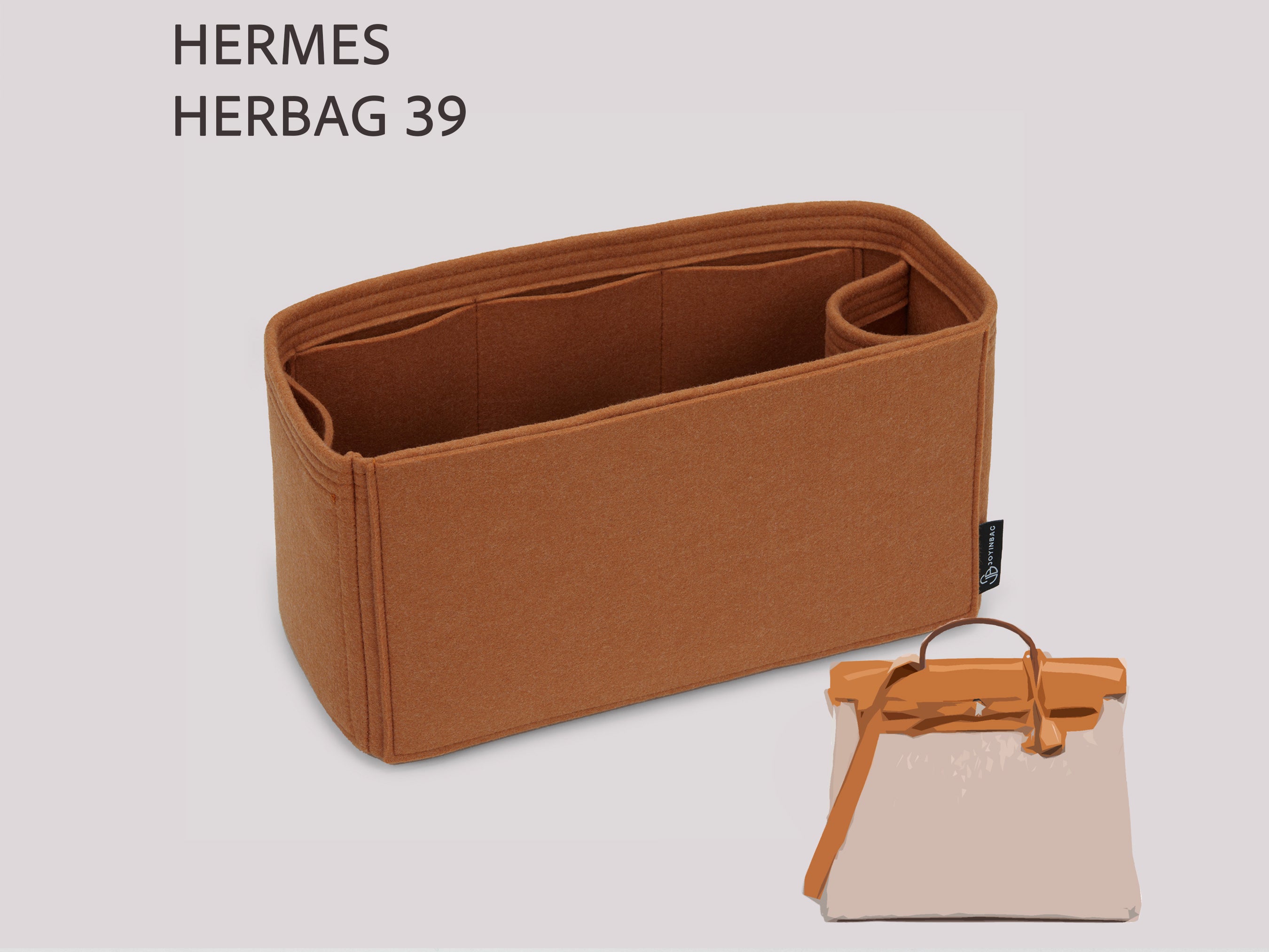 Hermes Herbag 39 Felt Bag Organizer Insert
