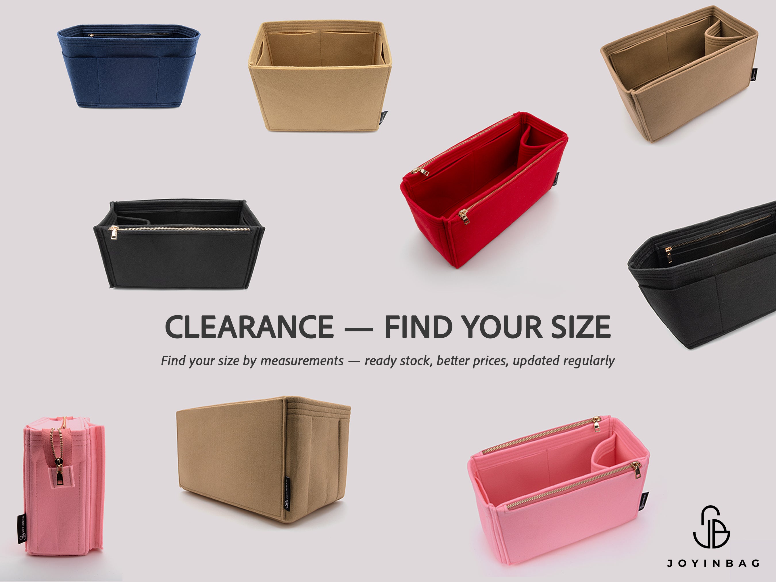 Clearance Bag Organizer Insert by Size Felt Purse Insert Multi Model