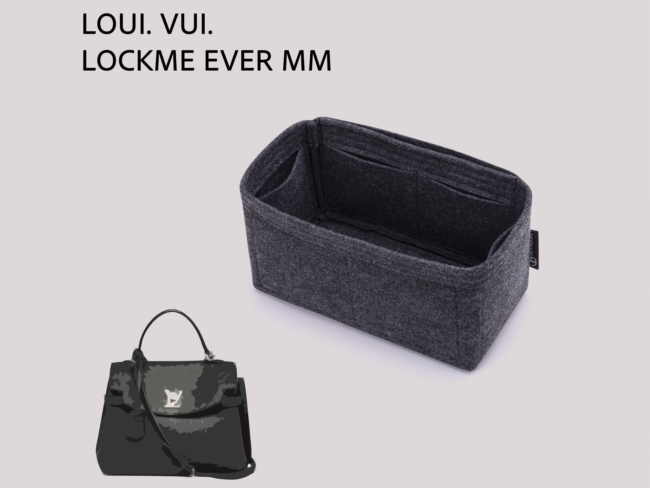 Felt Organizer Insert for Lockme Ever MM Bag with Interior Storage Pockets