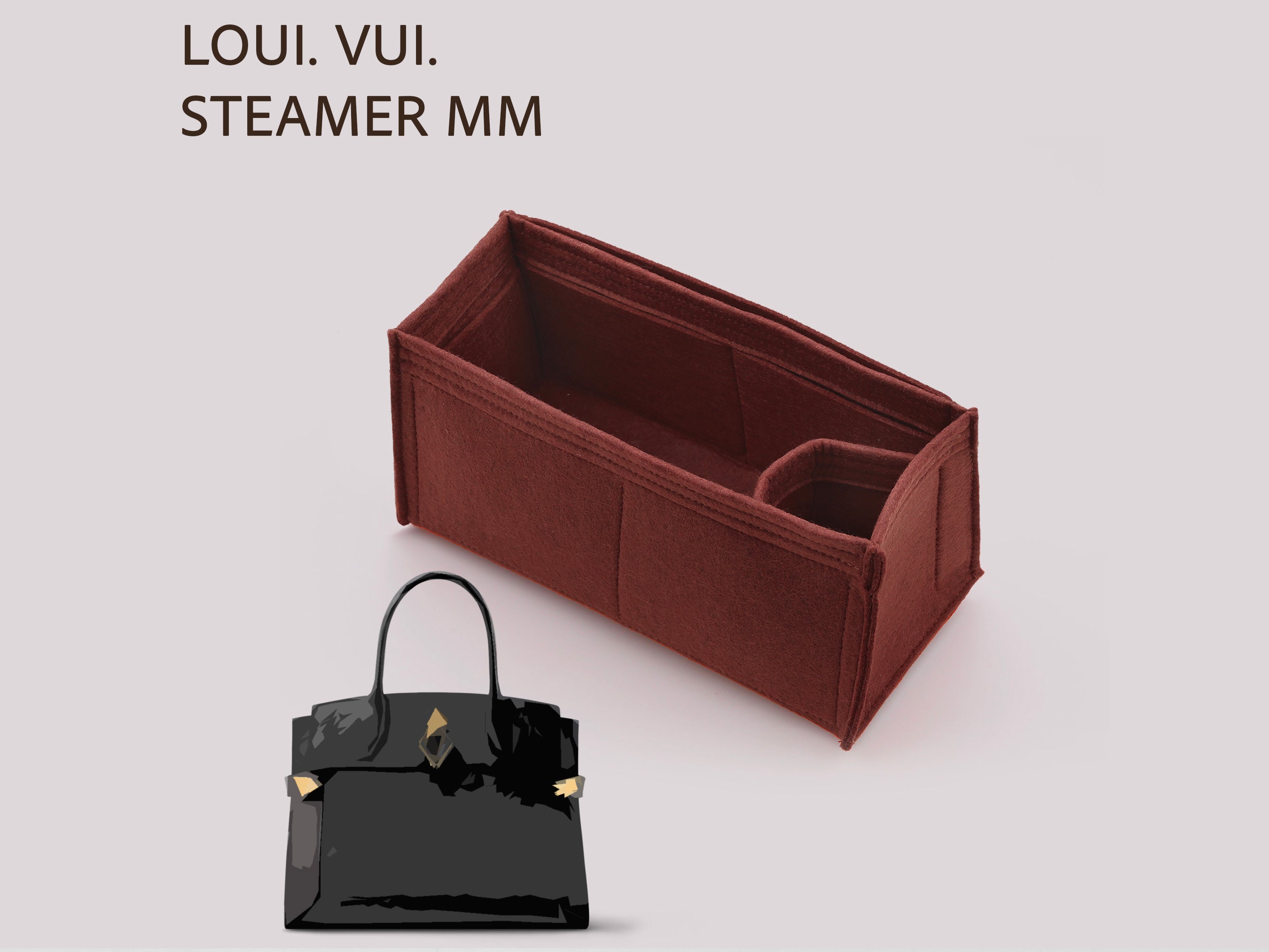 Steamer MM Felt Bag Organizer with Bottle Holder and Pockets
