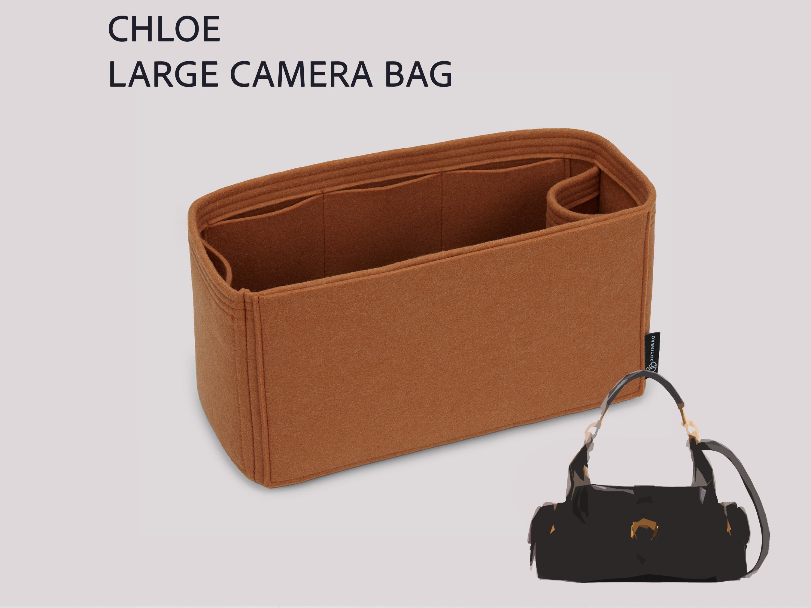 Large Camera Bag Organizer Insert with Bottle Holder and Outer Pocket