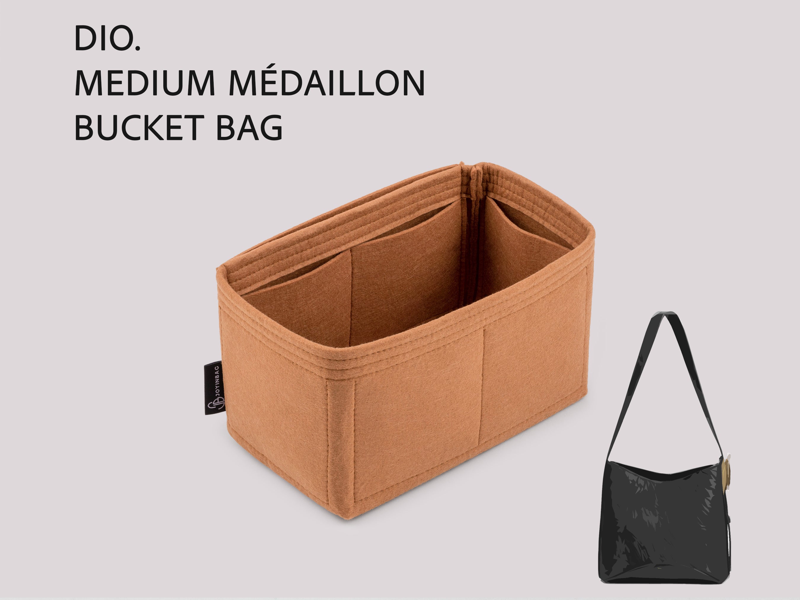 Medium Dior Médaillon Bucket Bag Organizer Insert, Felt Purse Organizer