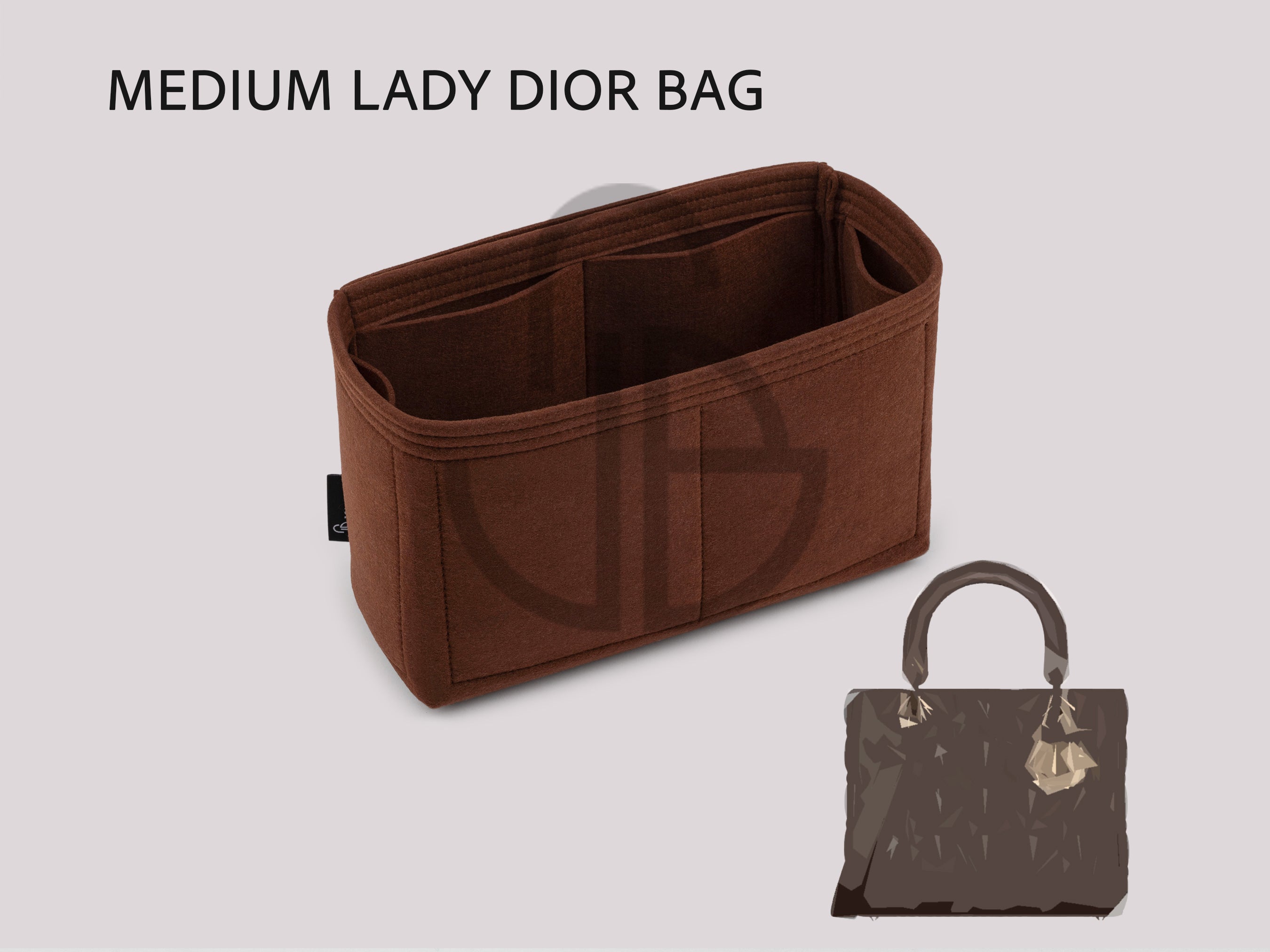 Medium Lady Dior Bag Organizer Insert – Felt Purse Organizer Multi Pocket 2 mm