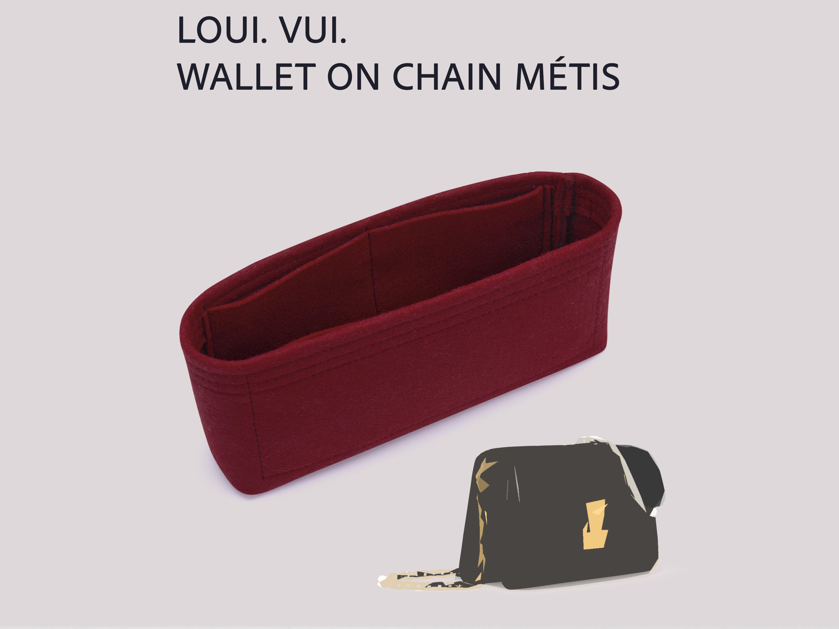 Wallet On Chain Métis Organizer Insert – 2mm Felt Liner with 3 Interior Pockets