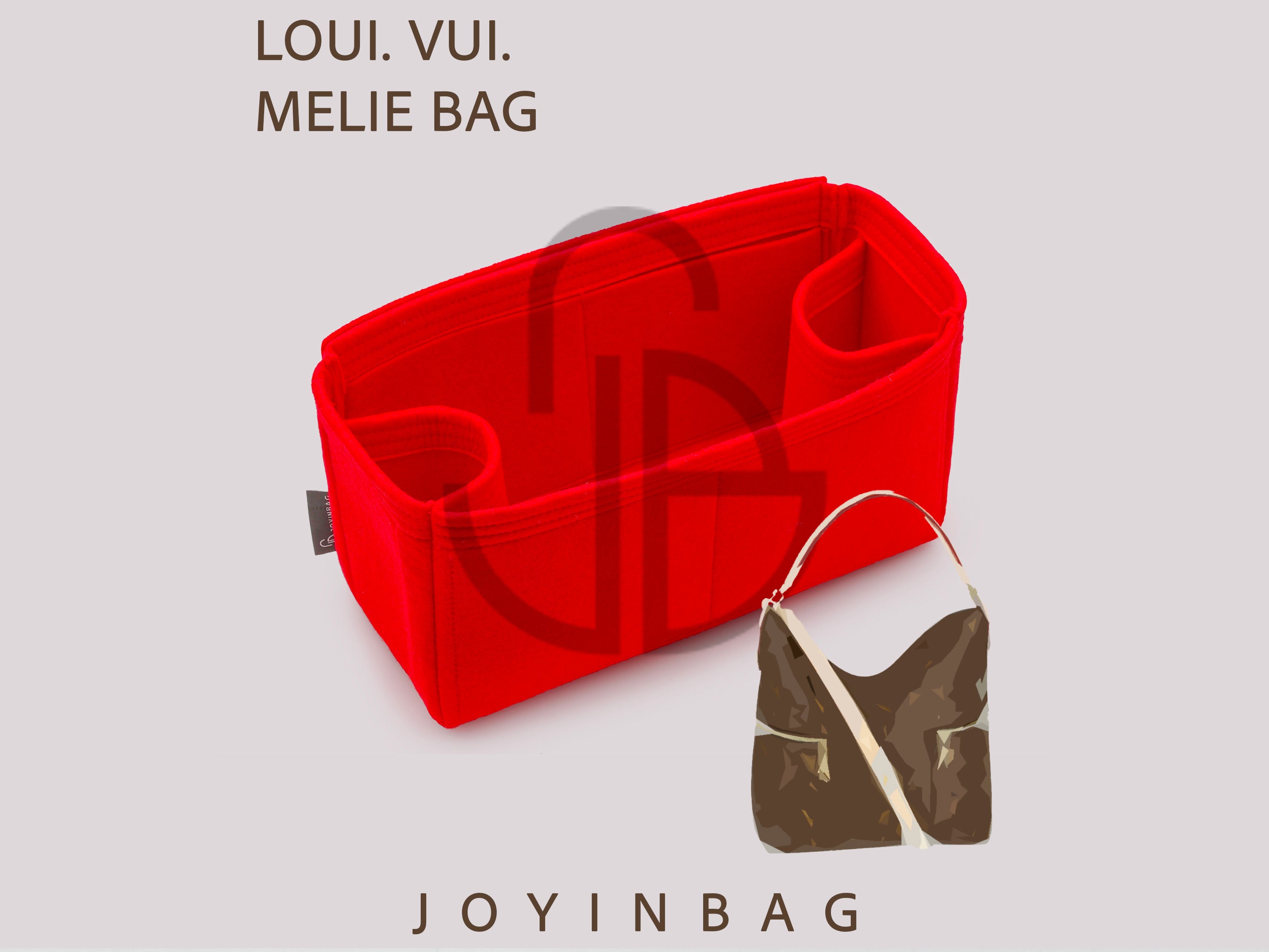 Melie Vintage Bag Organizer Felt Insert With Bottle Holders