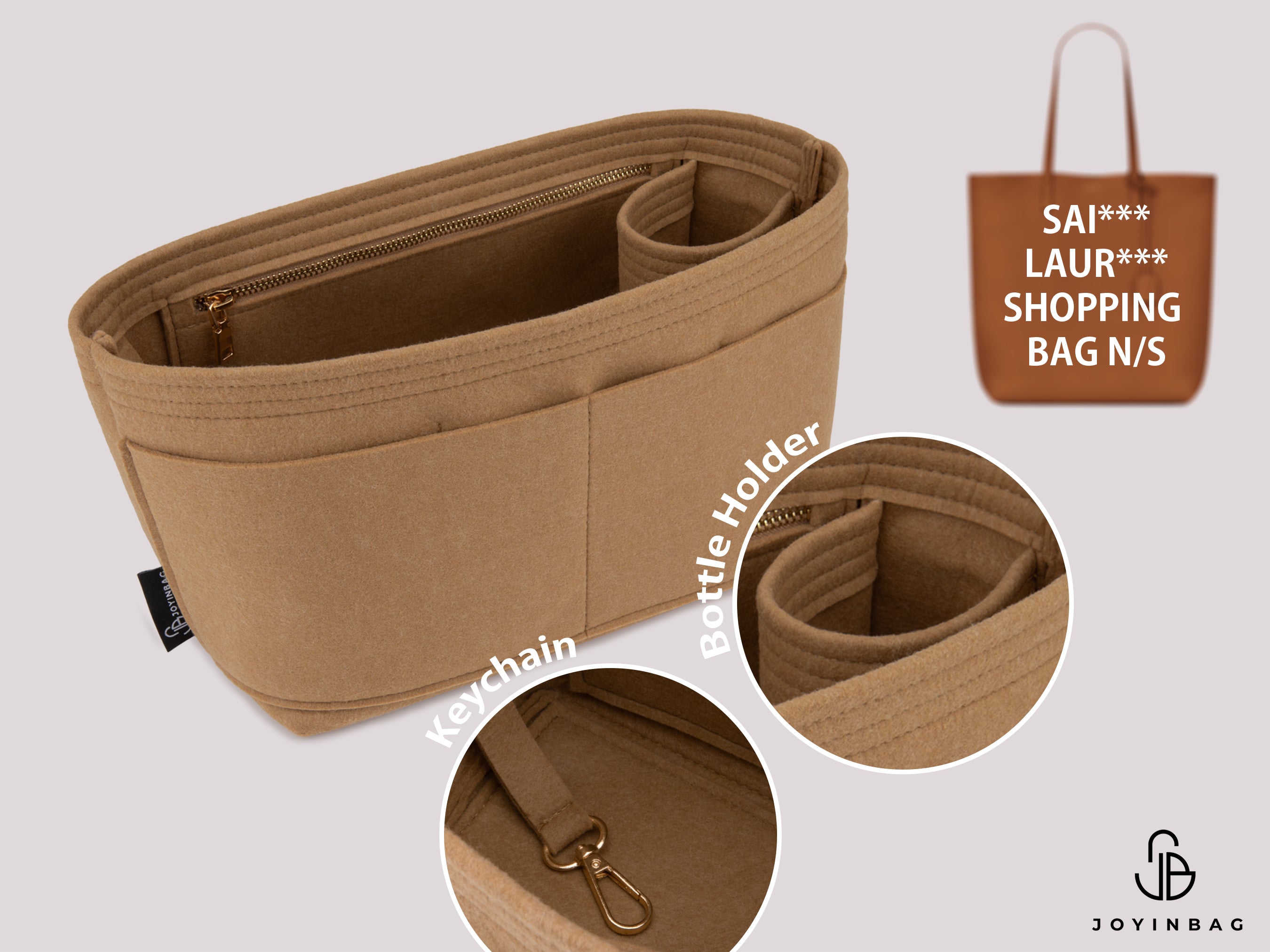 Saint Laurent North South Organizer – 4 Inside Pockets, Bottle Holder & External Storage
