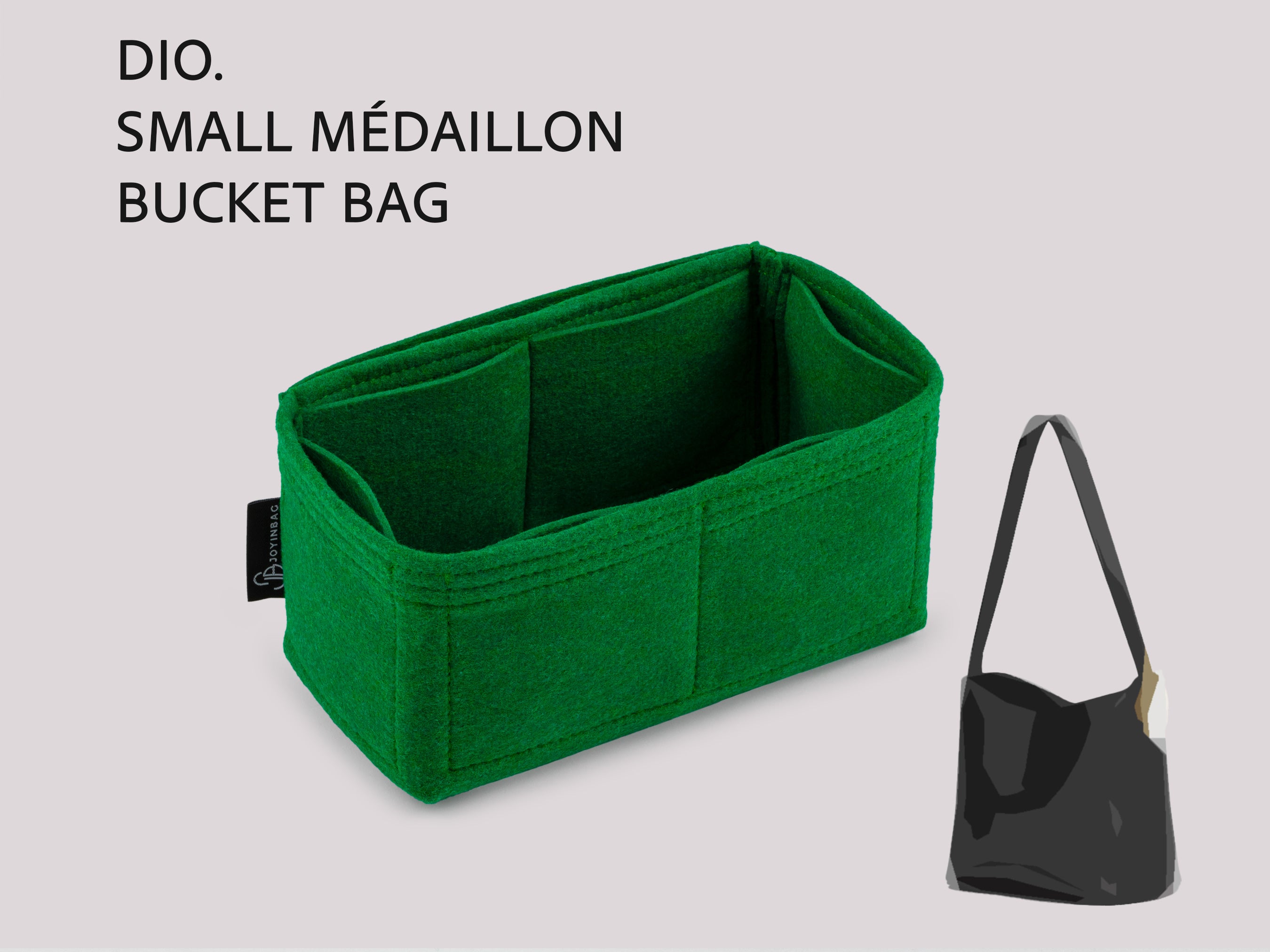 Small Dior Médaillon Bucket Bag Organizer Insert, Felt Purse Organizer