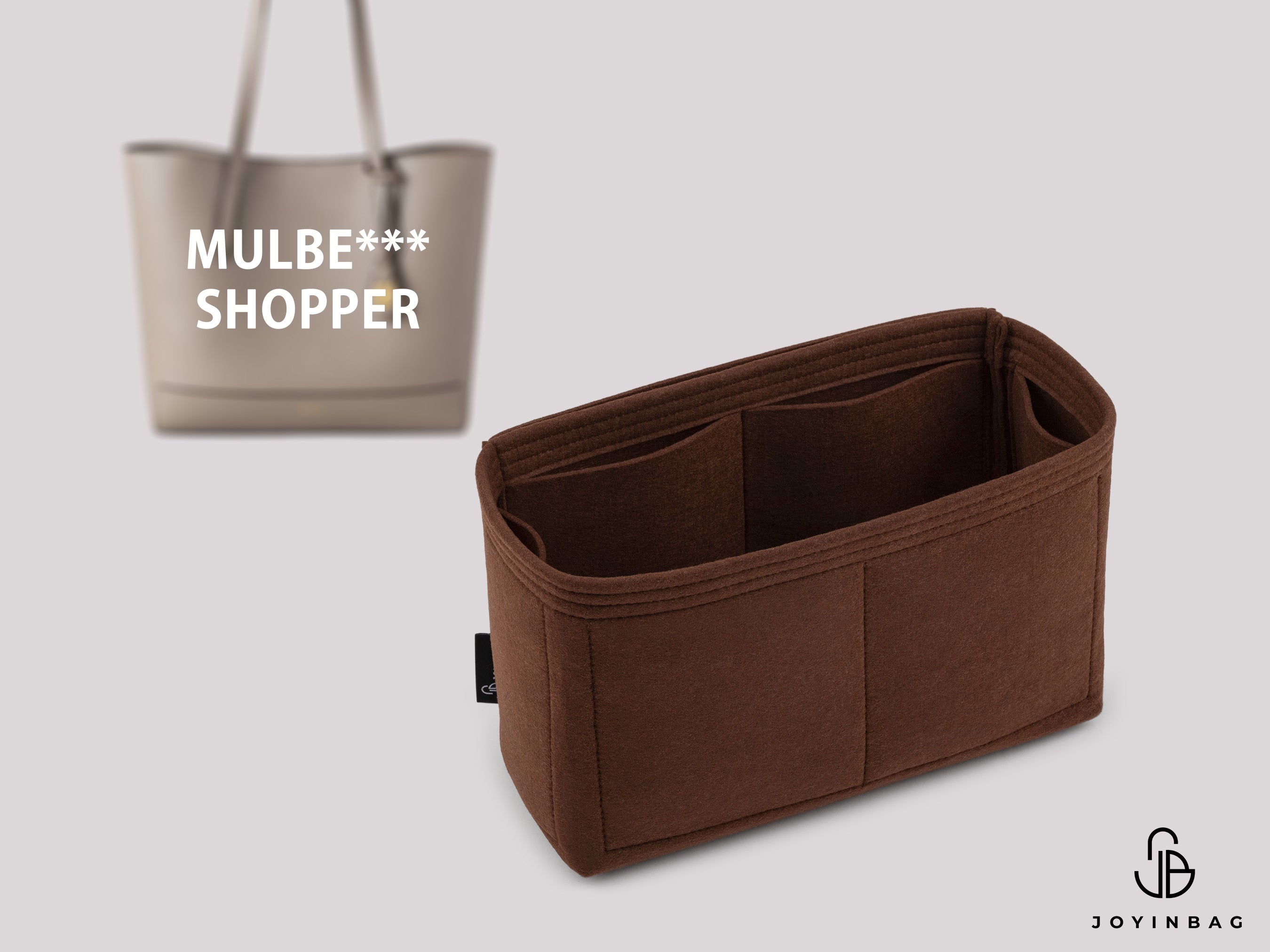 Mulberry Shopper Insert – 6 Inside Pockets & 1 External Pocket, 2mm/3mm Felt Options