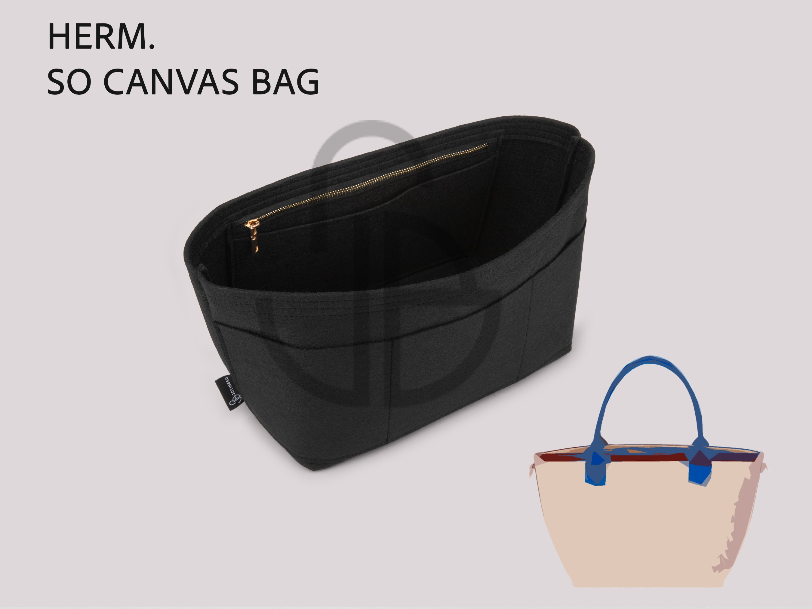 So Canvas Bag Organizer Felt Insert 2mm 3mm Multi Pocket Tote Insert