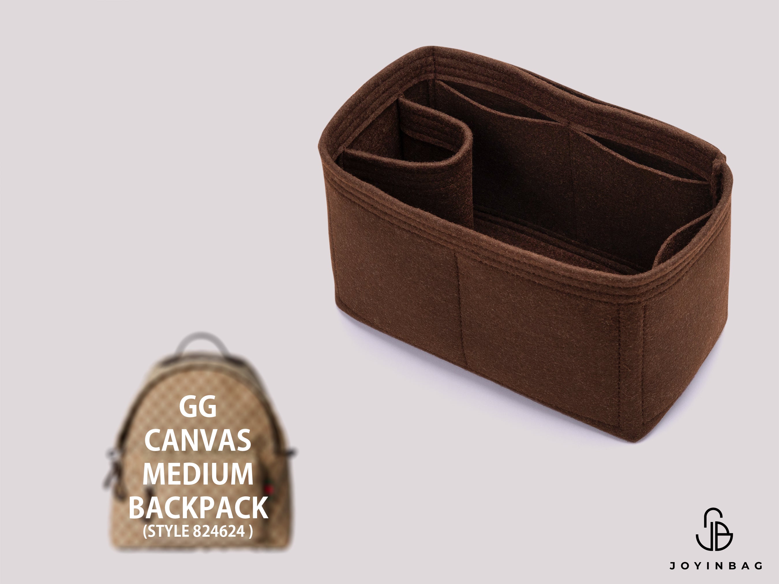 GG Canvas Medium Backpack Organizer – Custom Insert with Inside & External Pockets