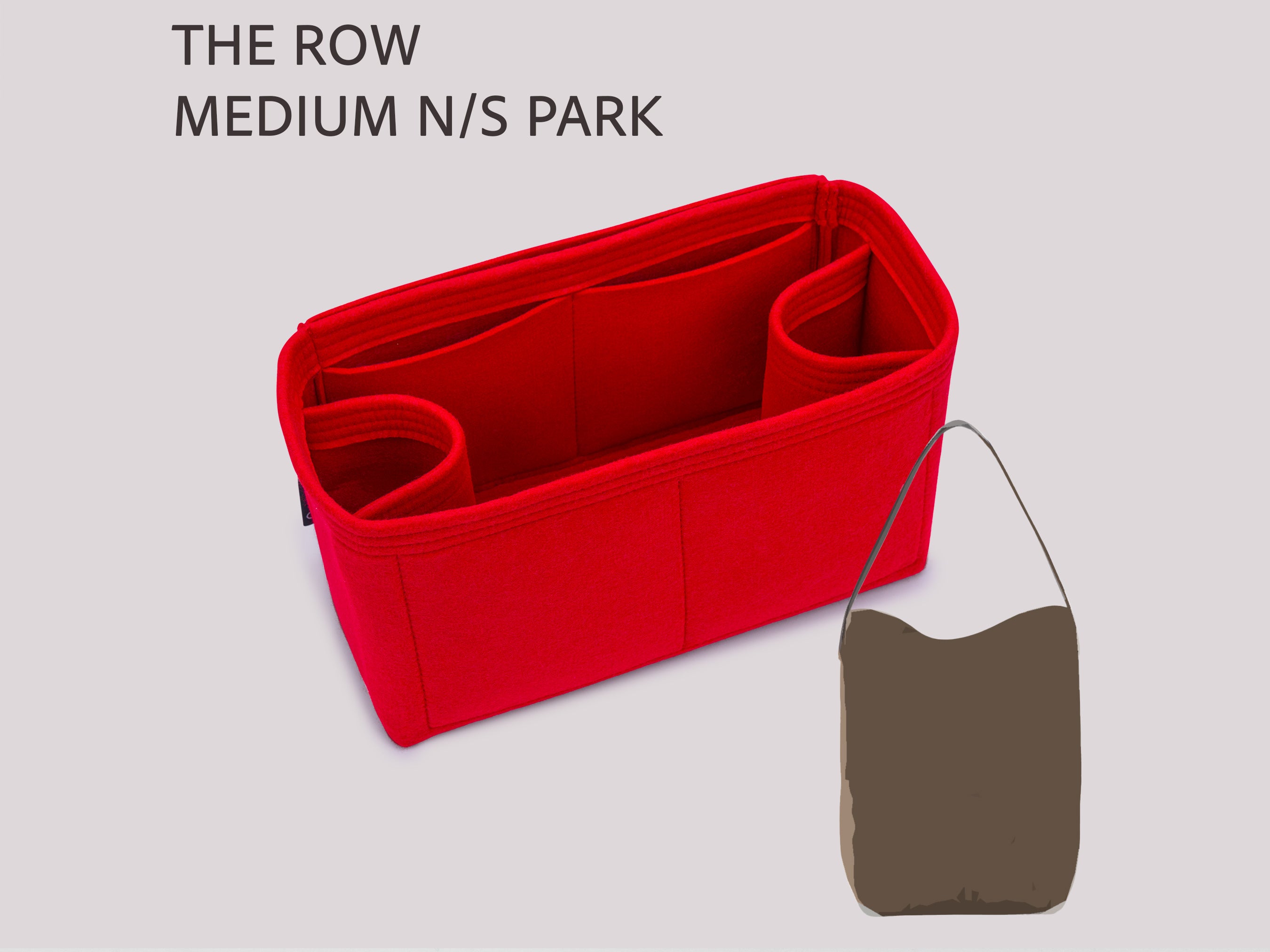 The Row Medium N/S Park Felt Bag Organizer with Bottle Holders
