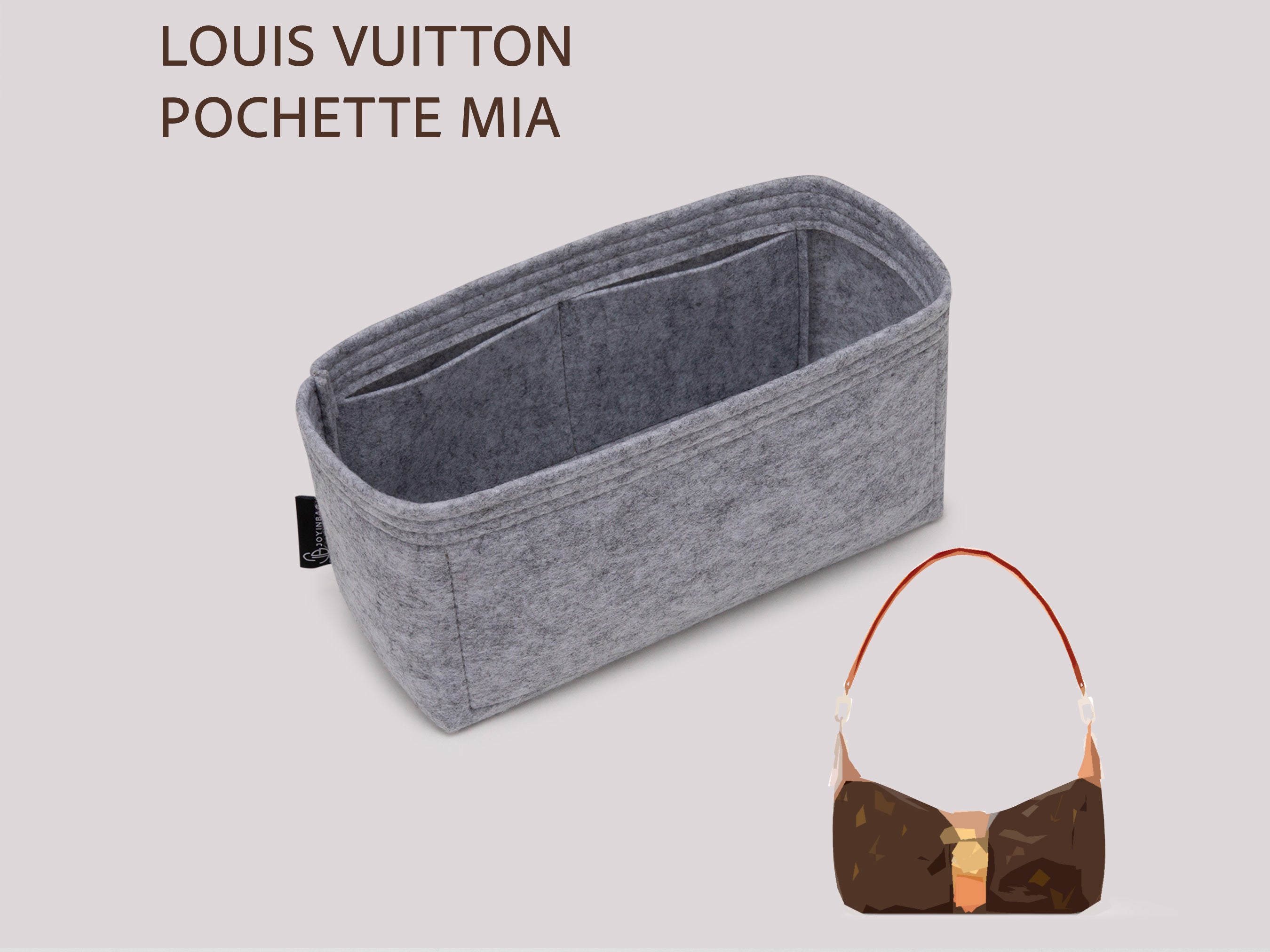 Pouchette Mia Bag Organizer Insert 22x14.5x8 cm Felt Purse Liner