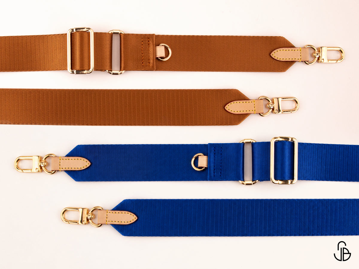 Adjustable Crossbody Bag Strap – 4cm Wide Woven Fabric Replacement Shoulder Strap with Leather Ends