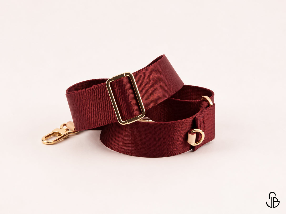 Adjustable Crossbody Bag Strap – 4cm Wide Woven Fabric Replacement Shoulder Strap with Leather Ends