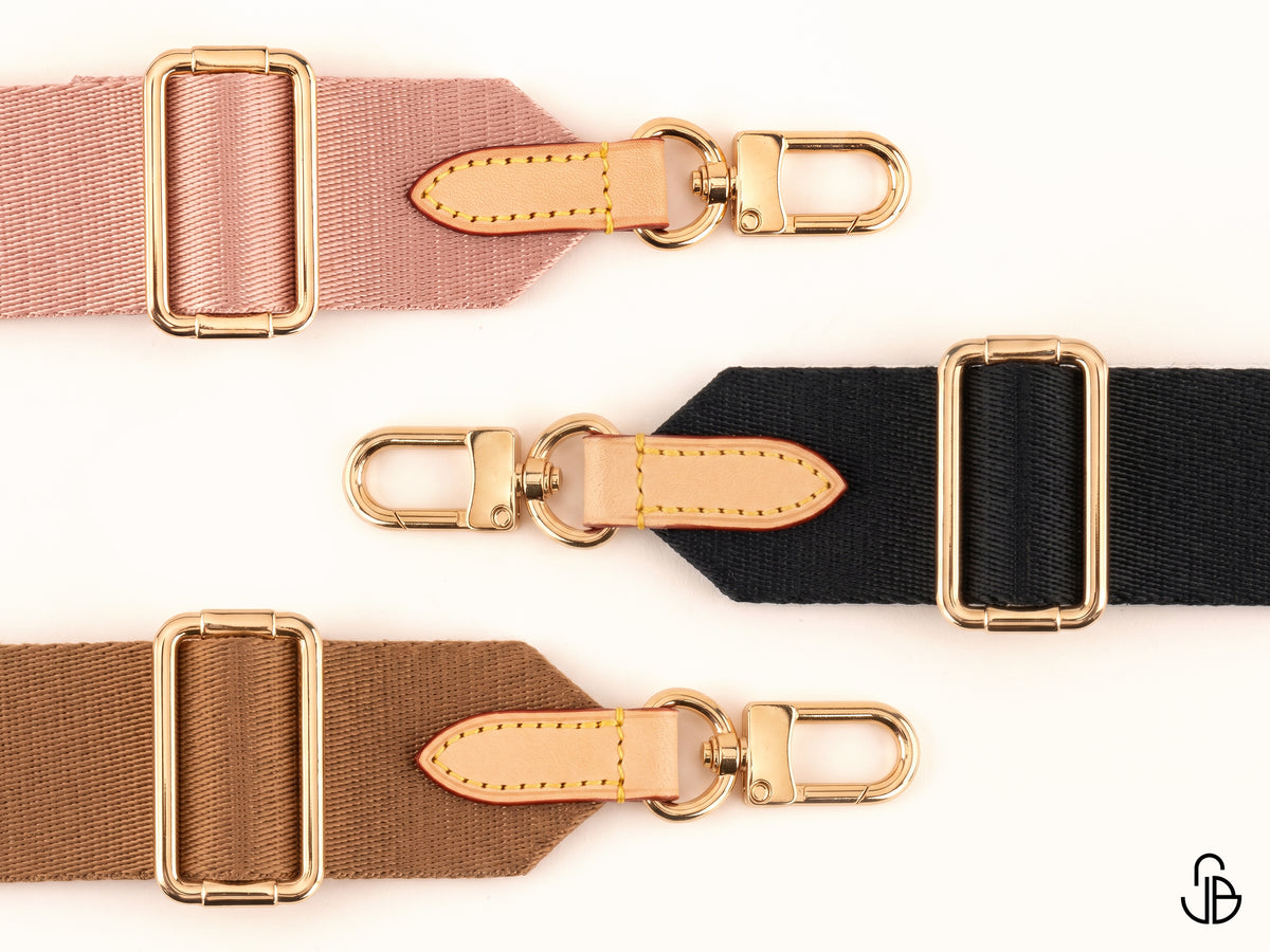Adjustable Crossbody Bag Strap – 4cm Wide Woven Fabric Replacement Shoulder Strap with Leather Ends