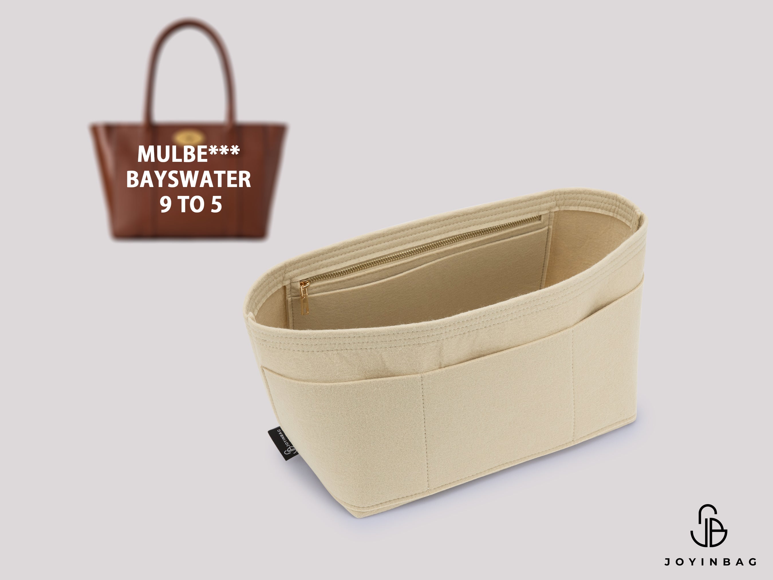 Mulberry Bayswater 9 to 5 Bag Organizer – 5 Inside & 3 Outside Pockets with Secure Zipper Options